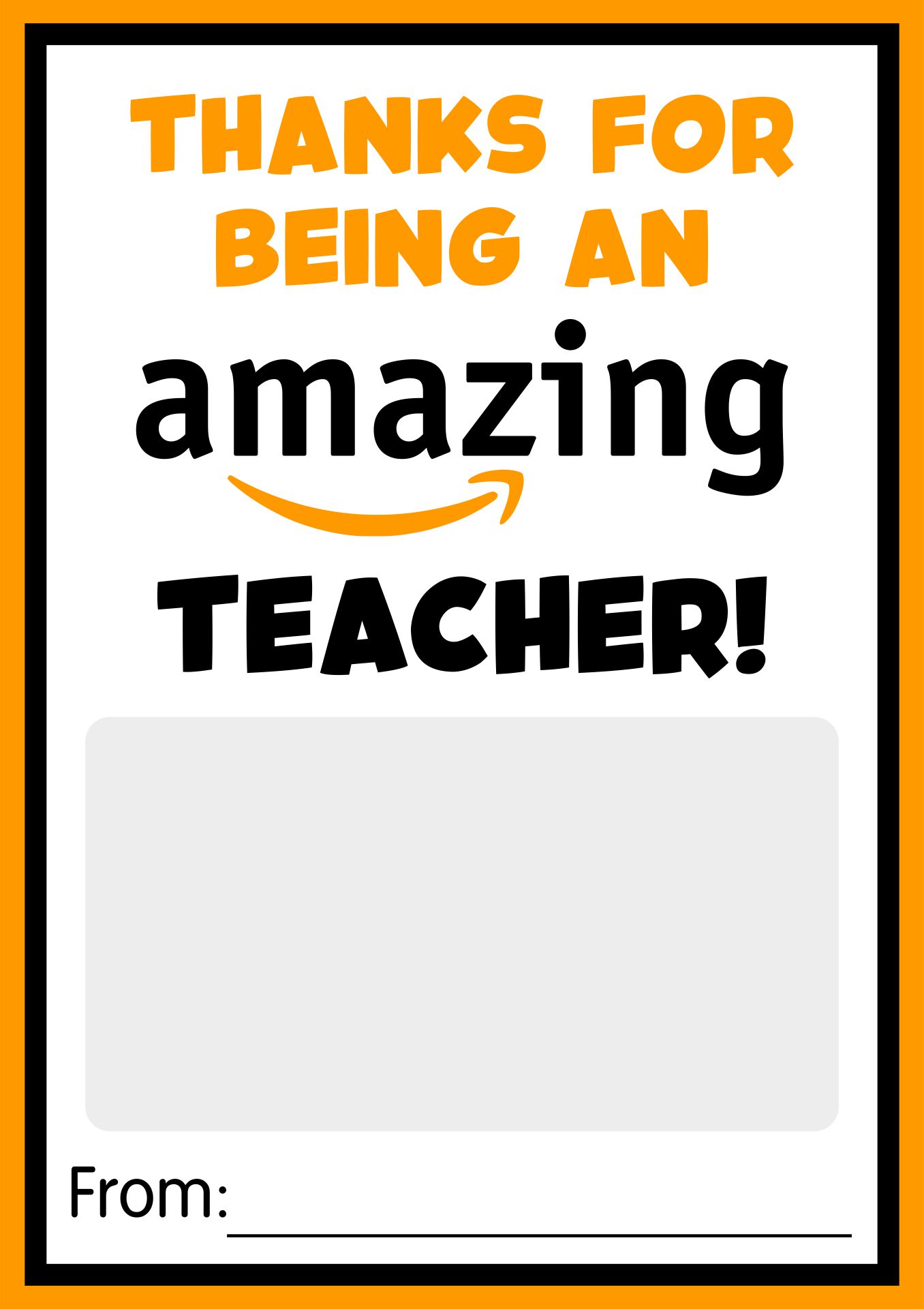 Amazon Gift Card Teacher Printable
