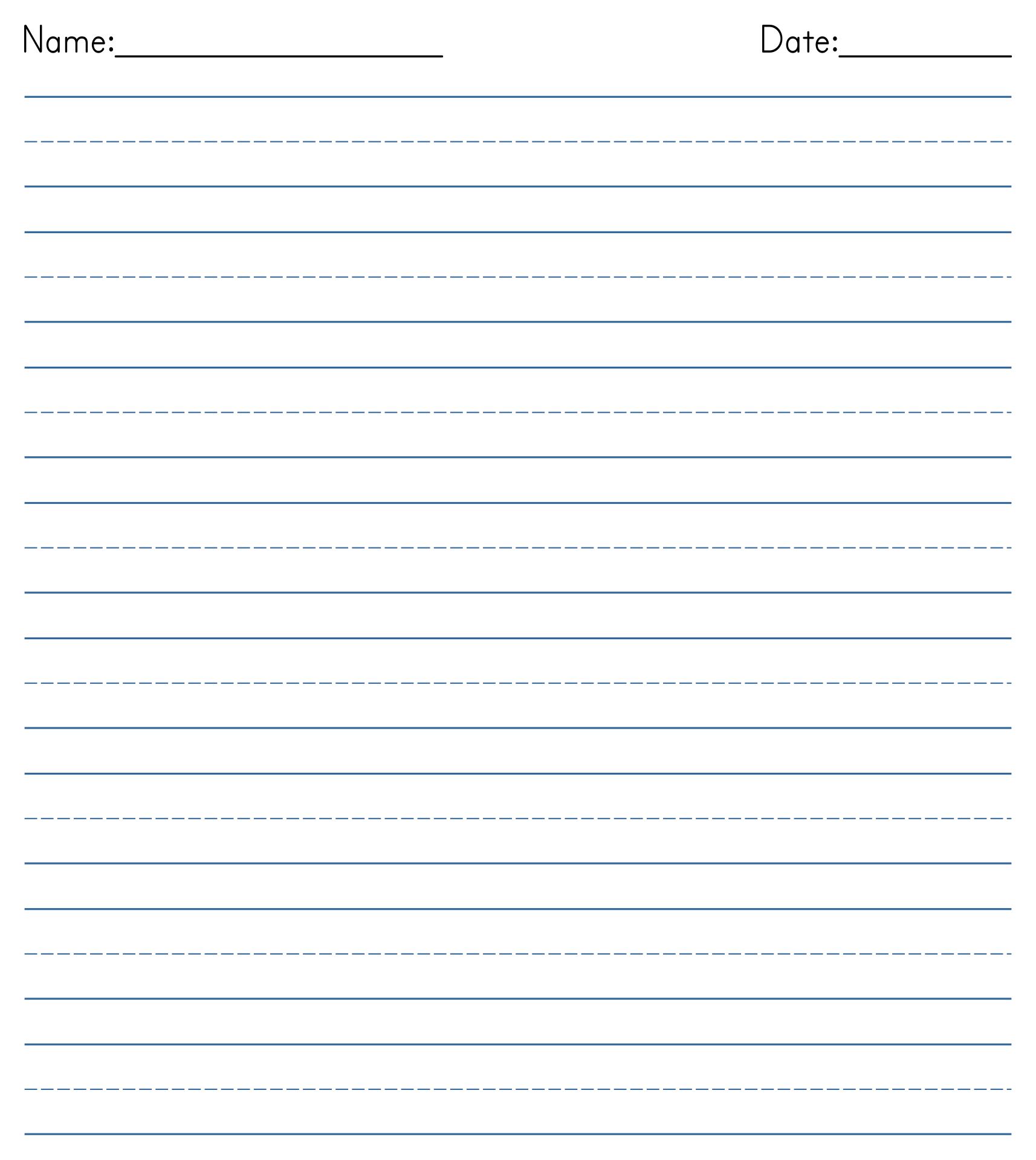 Blank Kindergarten Writing Worksheets