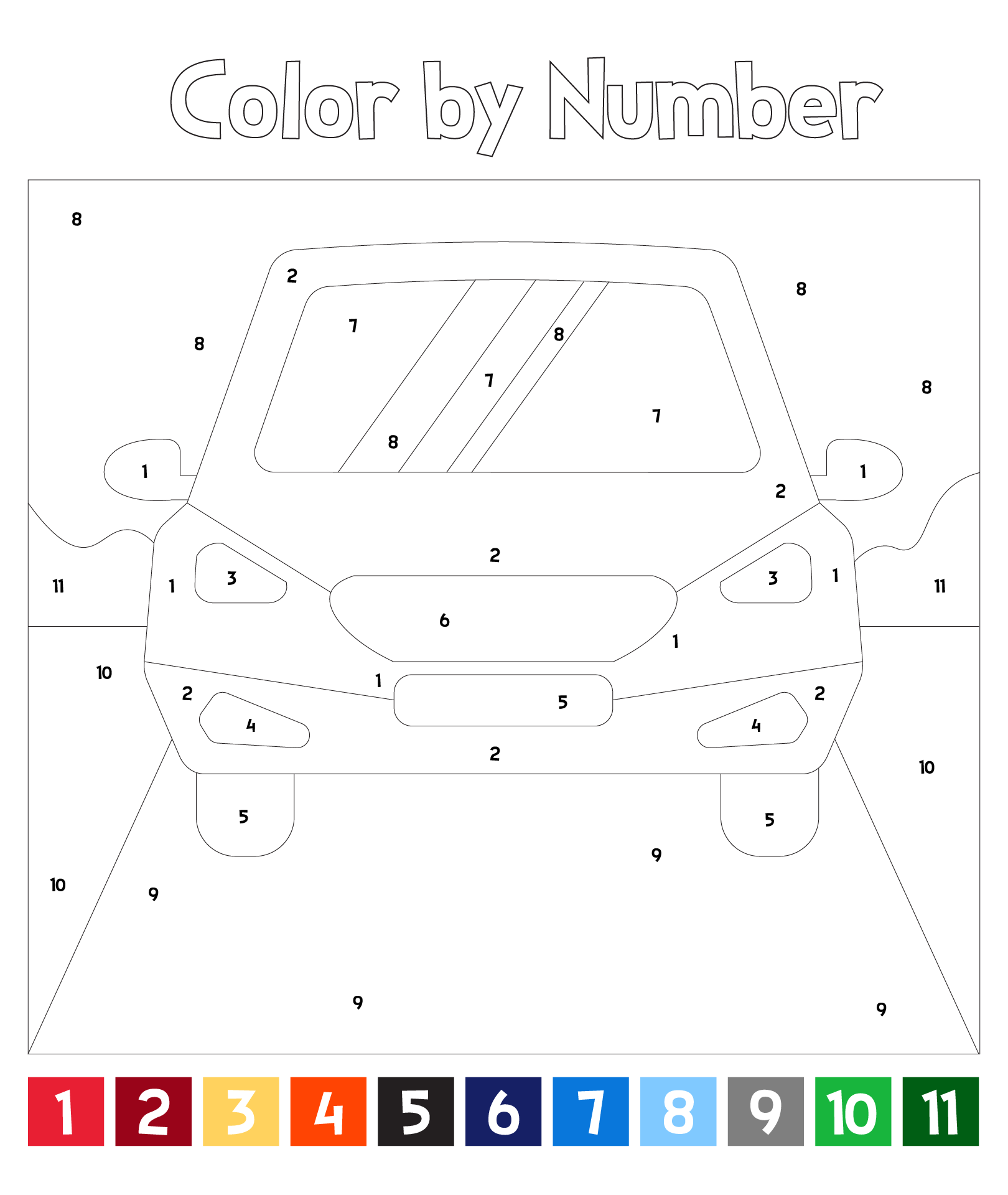 Hard Color By Number Coloring Pages