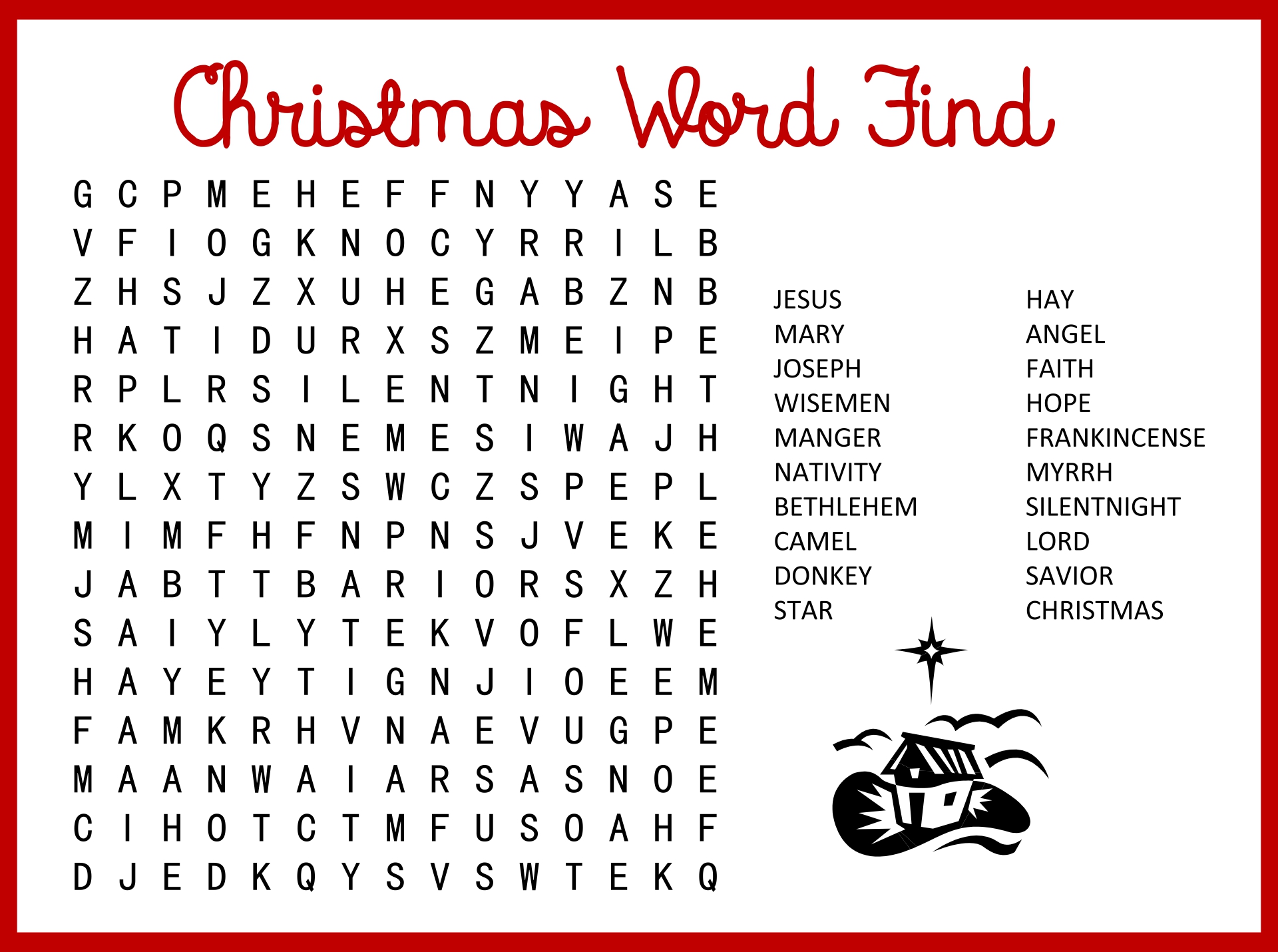 5 Best Hard Christmas Word Search Printable Printablee