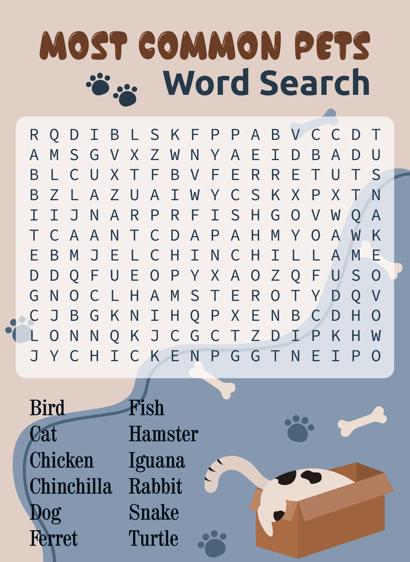 Easy Kids Word Search Printable