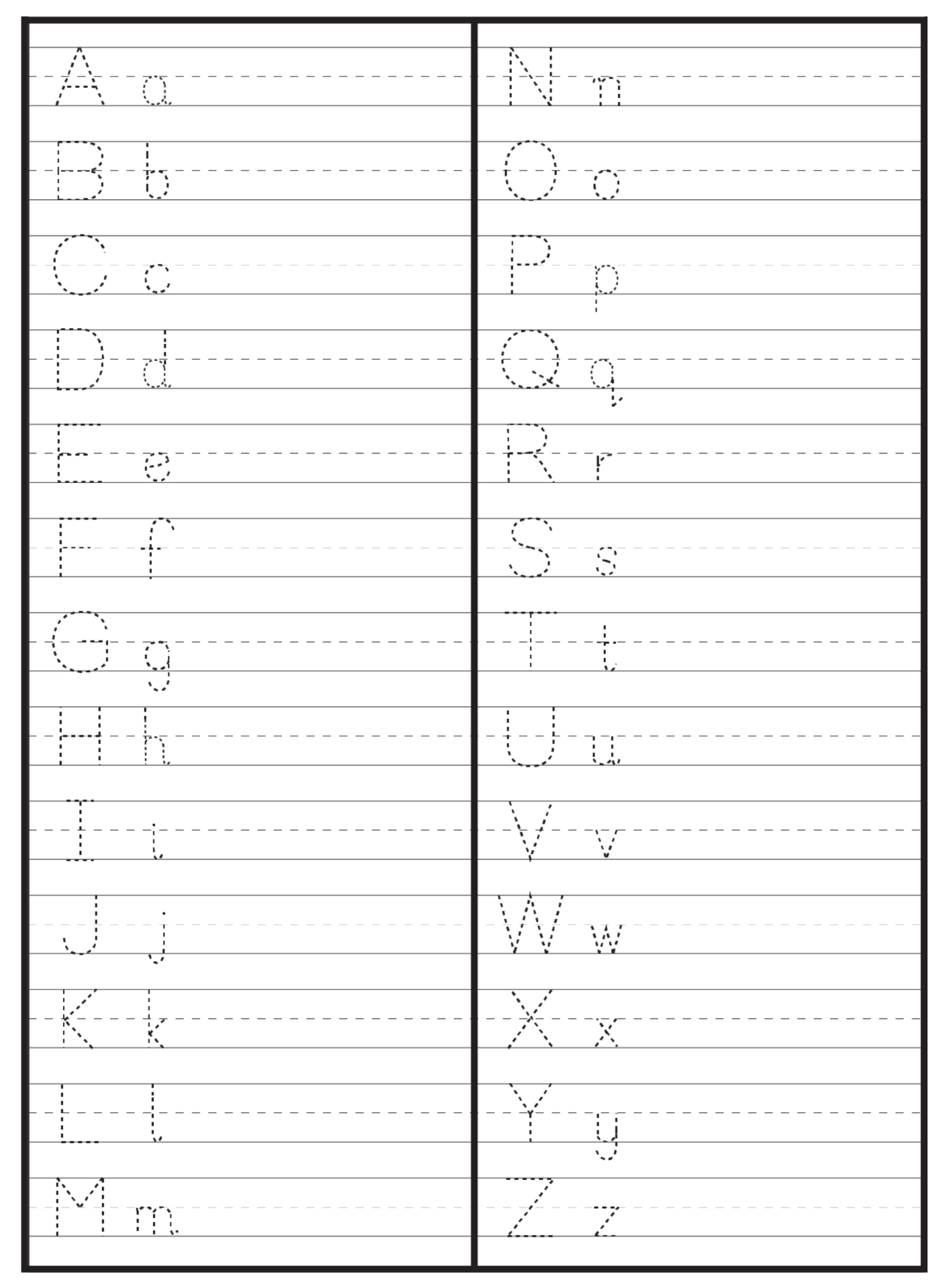 Printable Handwriting Alphabet Worksheets Printable Alphabet Worksheets