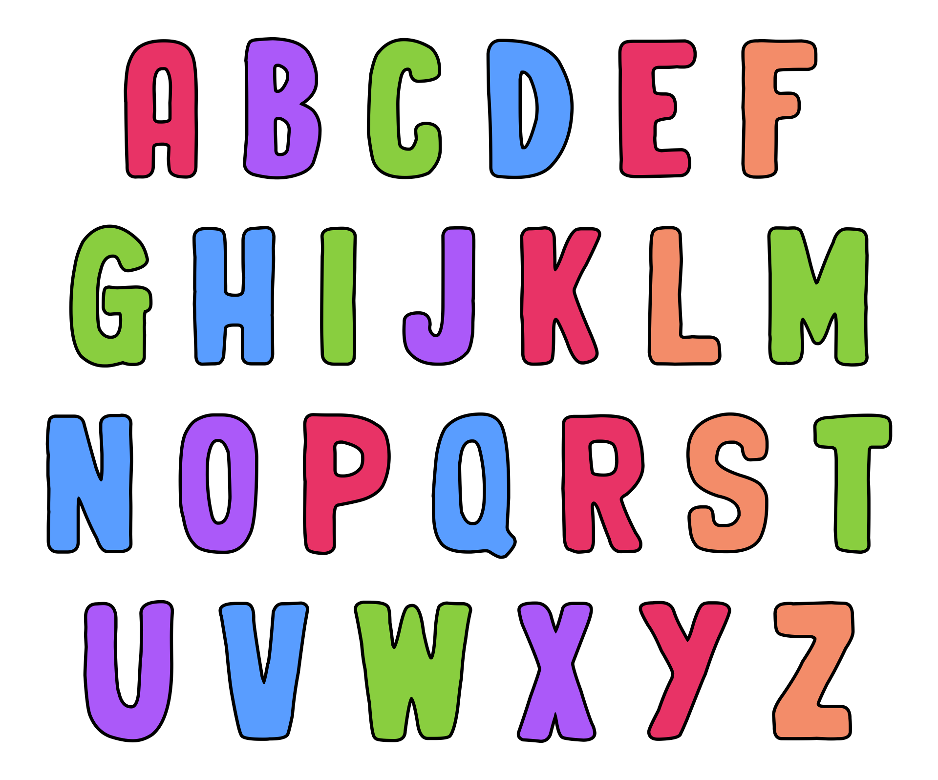 Printable Colorful Alphabet Letters Free - Printable Templates