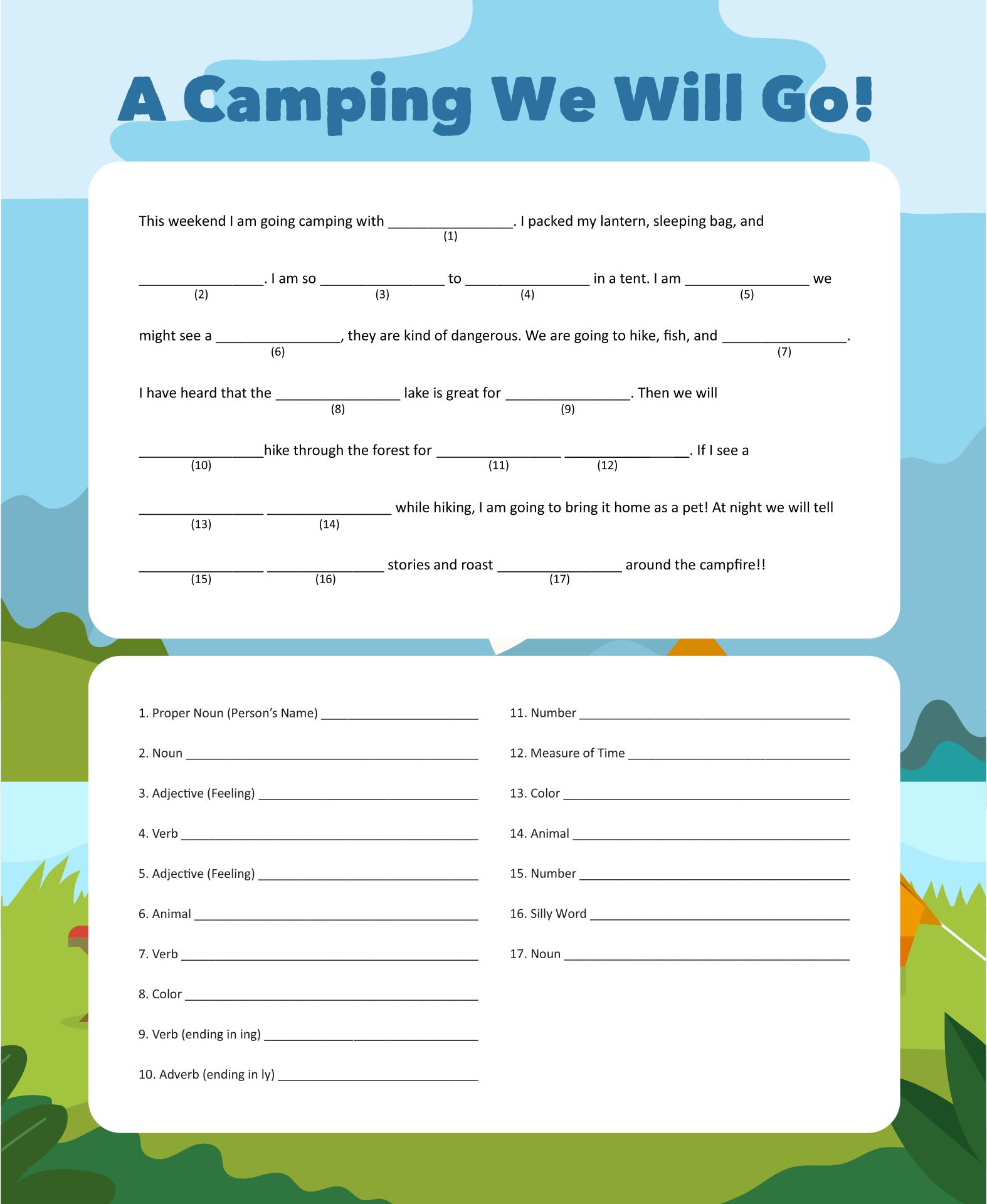 Printable Camping Games