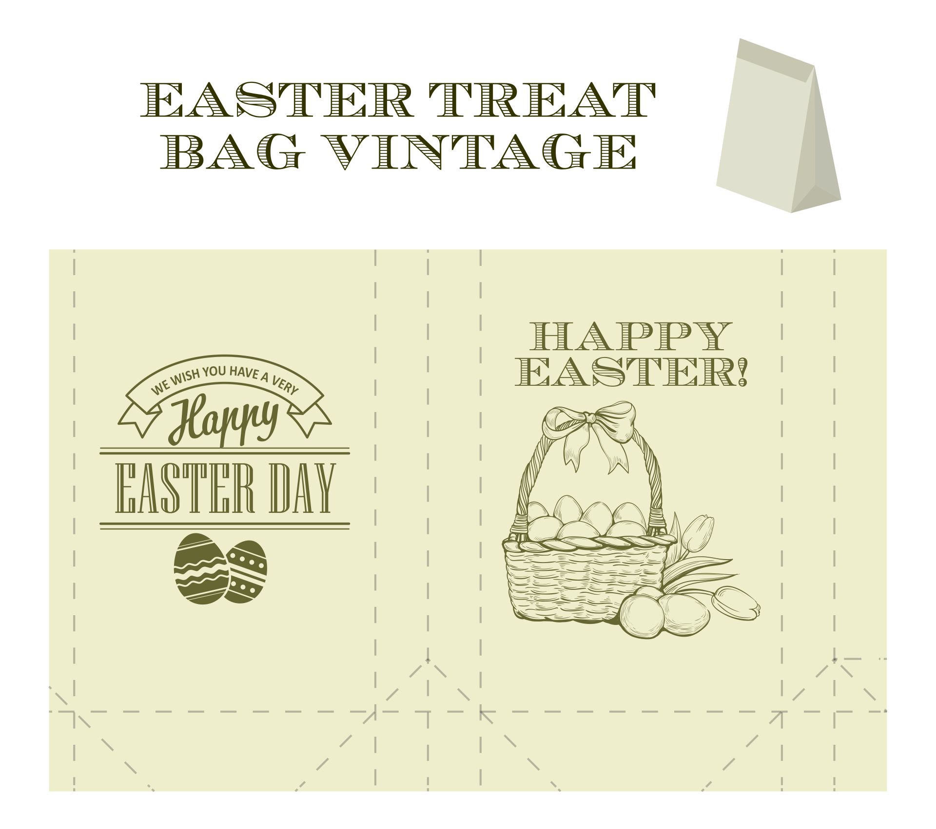 Printable Easter Treat Bag Vintage