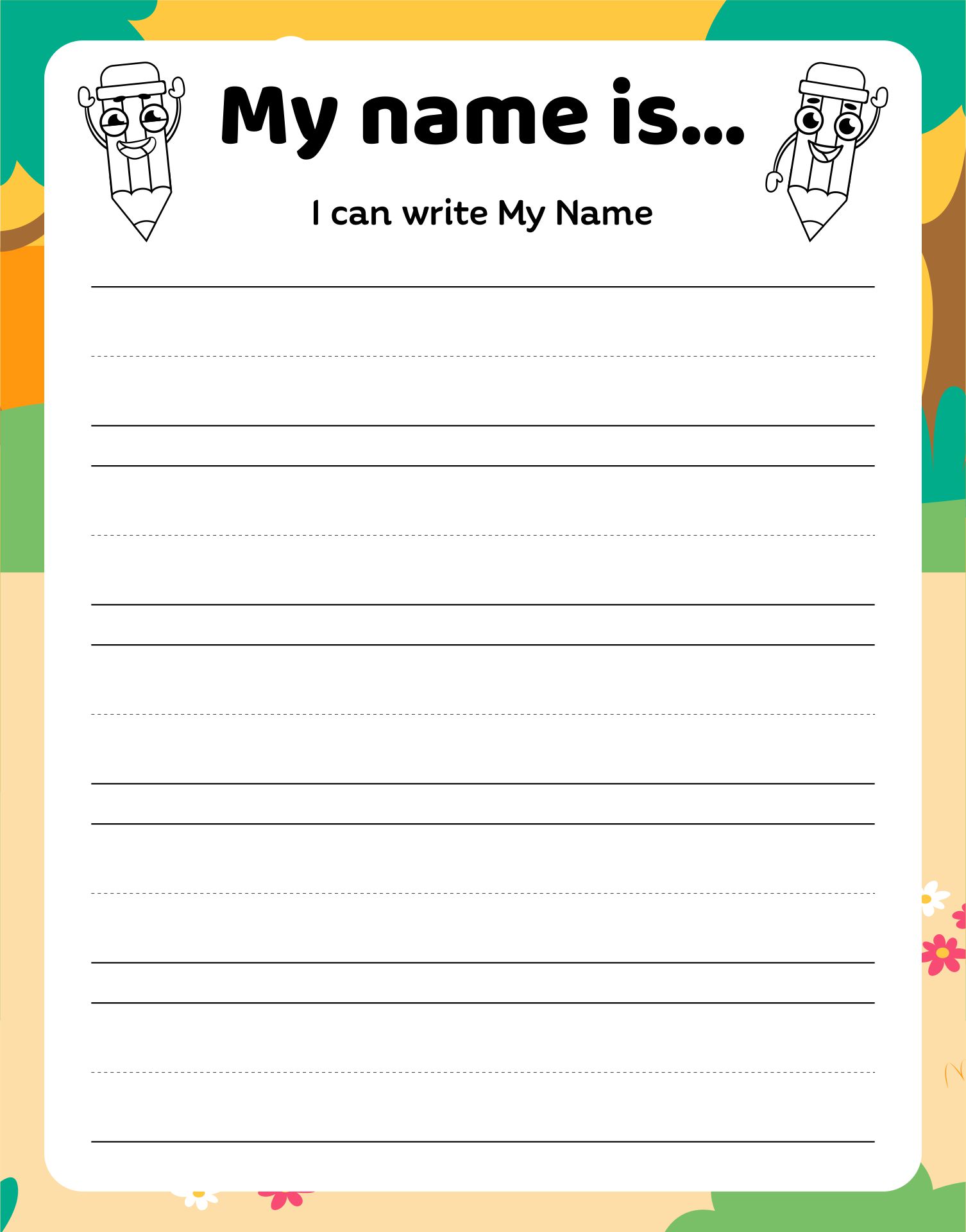 Printable Preschool Name Worksheets