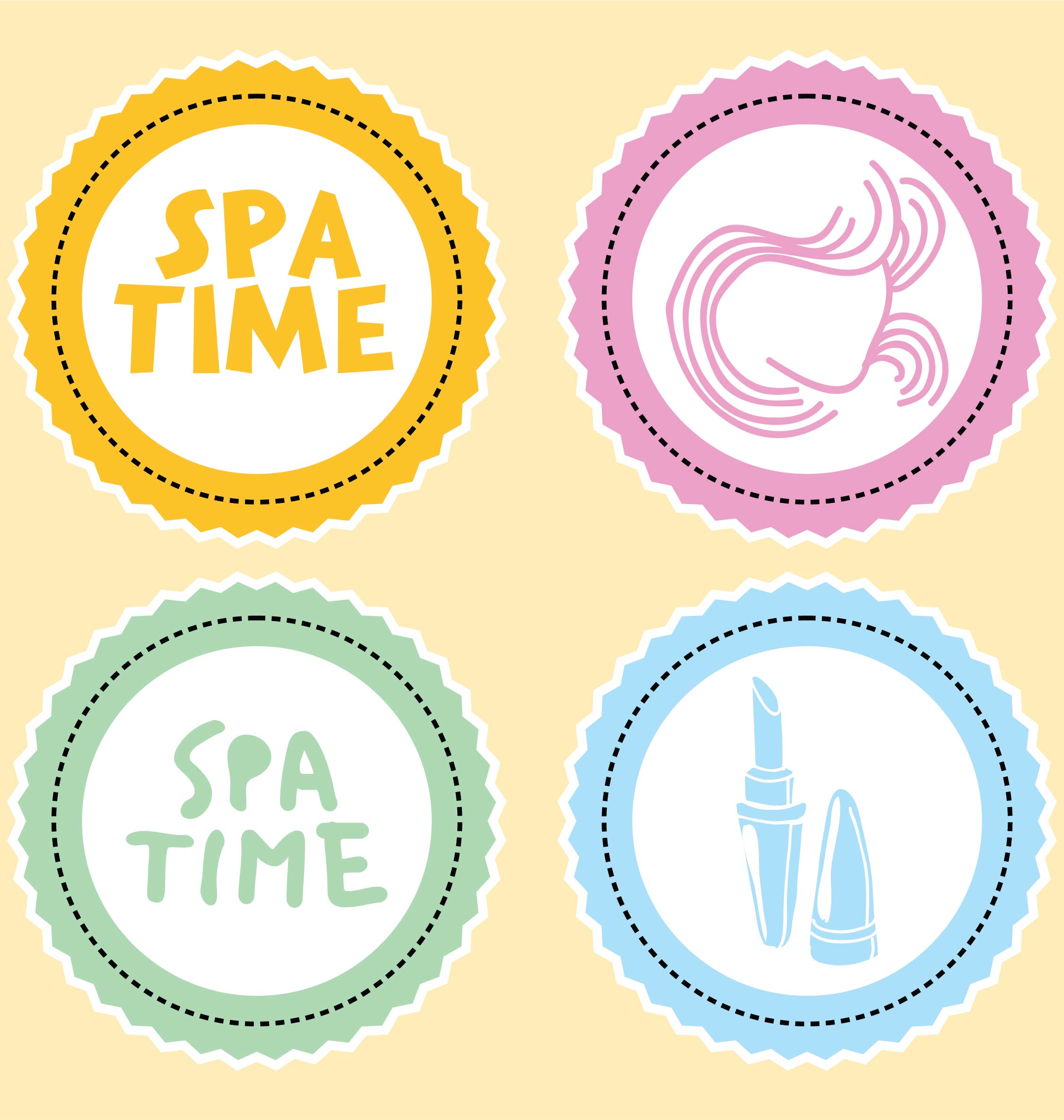 Printable Spa Party Cupcake Toppers
