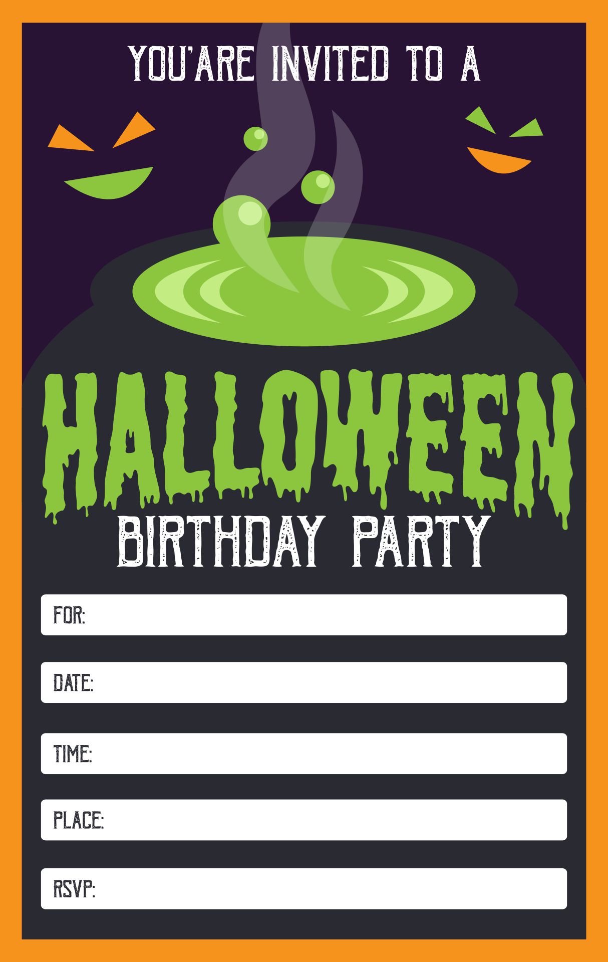 Halloween Birthday Invitations Printable