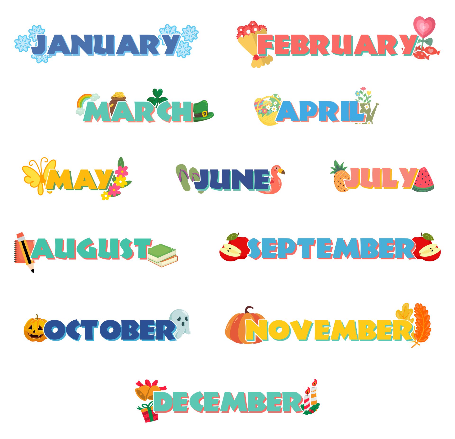 Months of Year Calendar