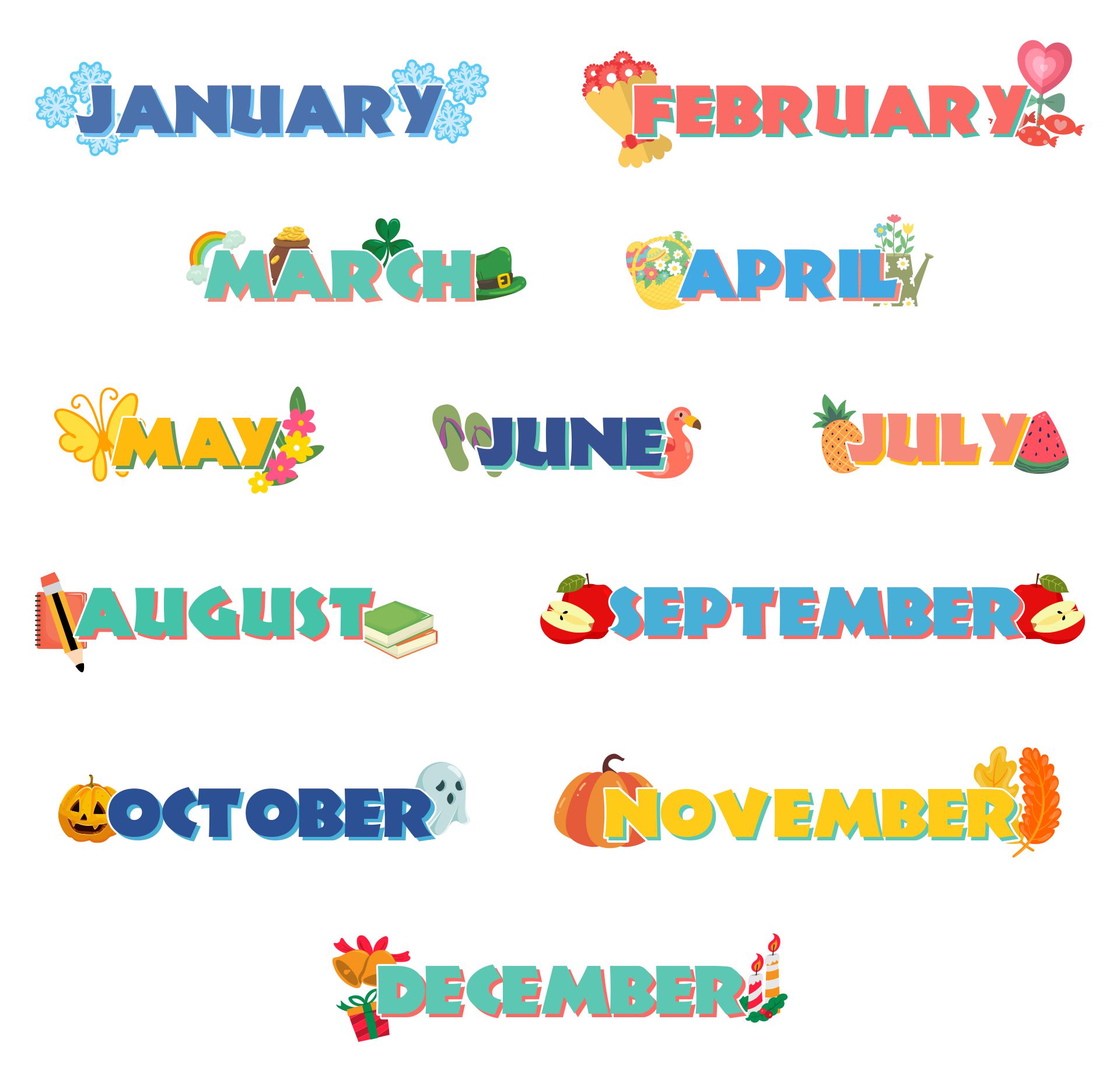 Printable Months of the Names