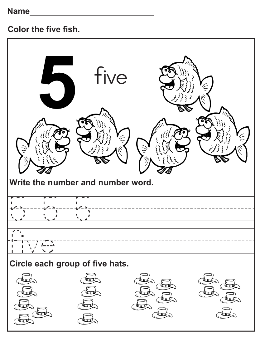 Preschool Number Coloring Worksheets