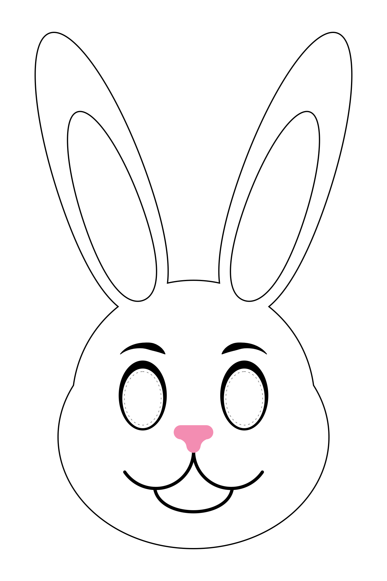 Cut Out Easter Bunny Face Template