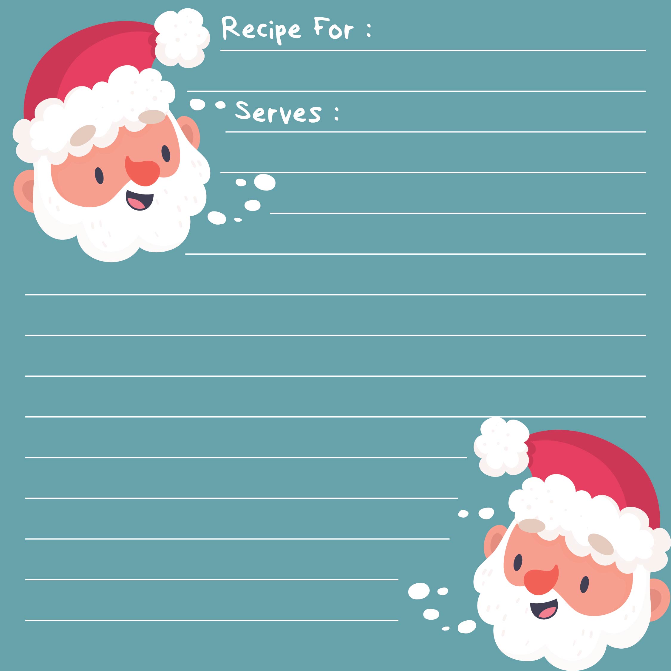 Printable Christmas Recipe Cards