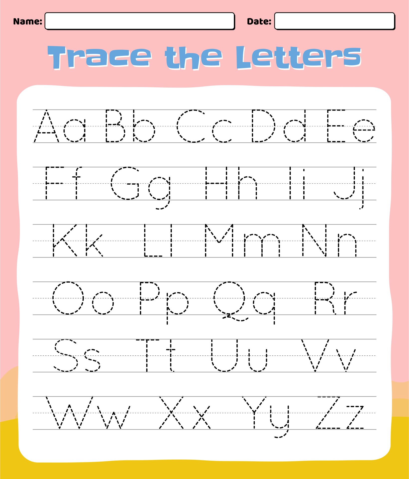 8 Best Printable Alphabet Worksheets Uppercase Lowercase Letter Tracing