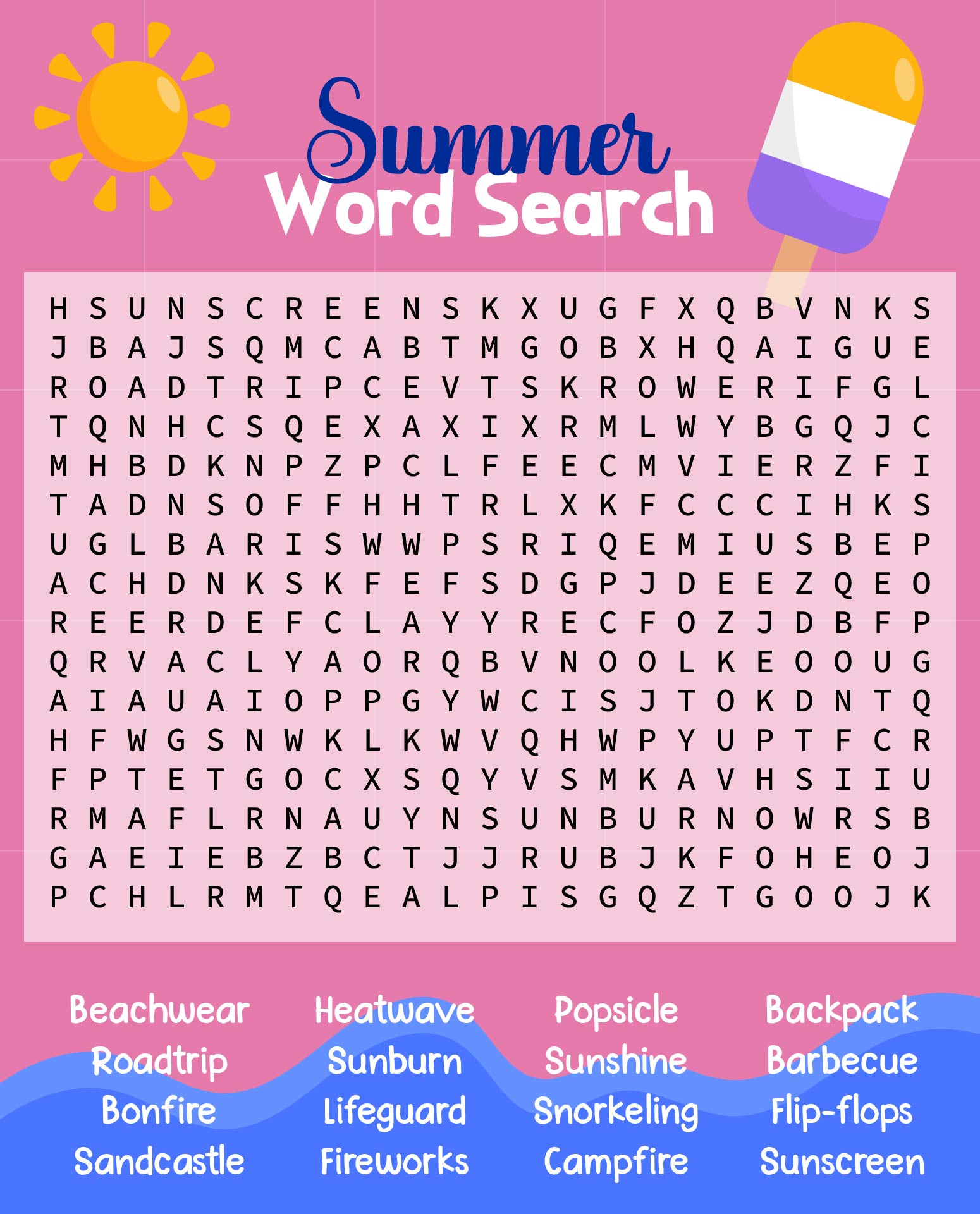 6 Best Images of Hard Summer Word Search Printable - Printable Summer ...