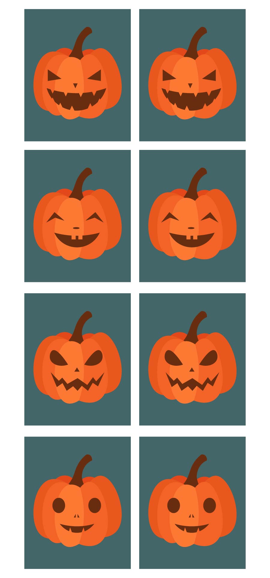 Pumpkin Matching Game Printable
