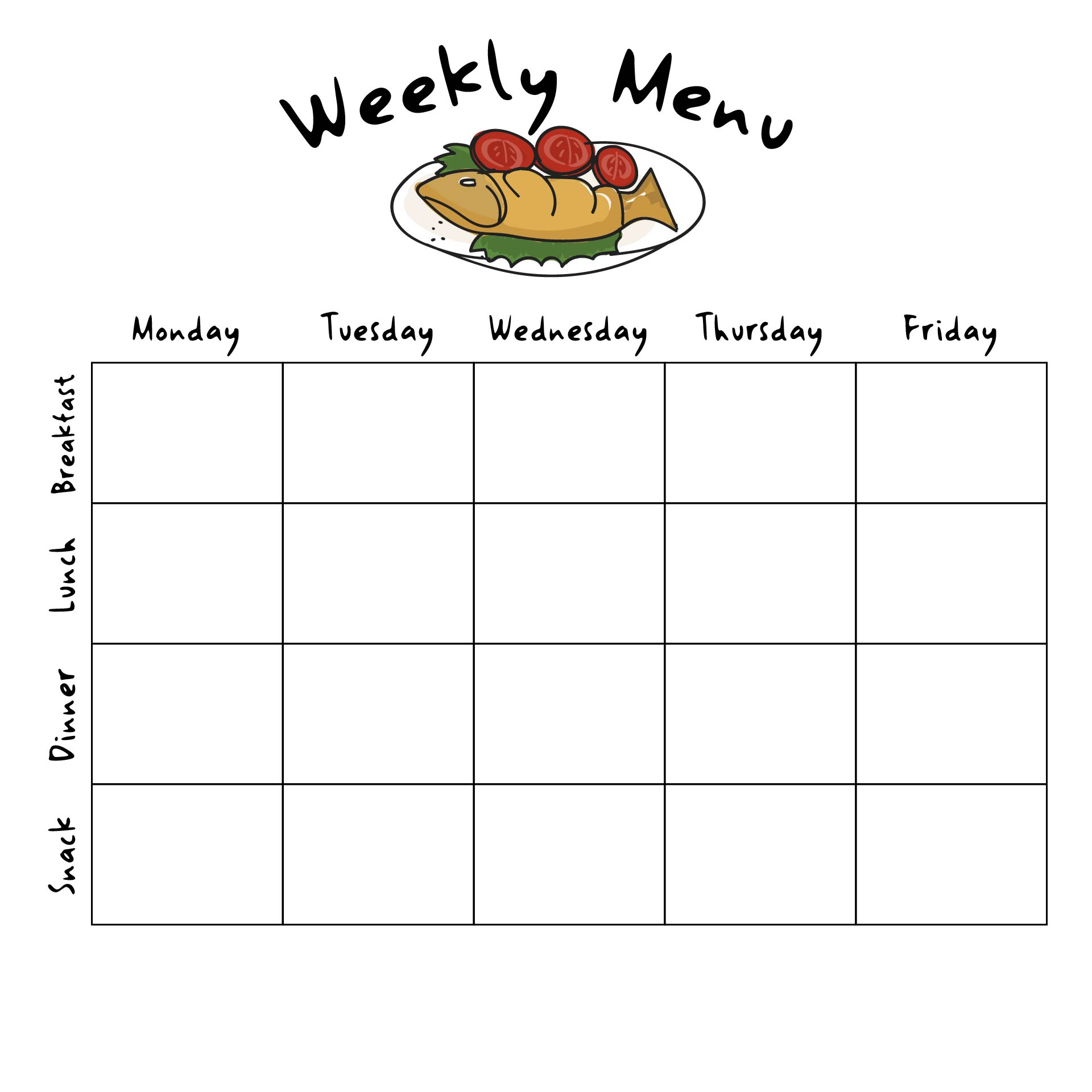 Free Printable Daycare Menus