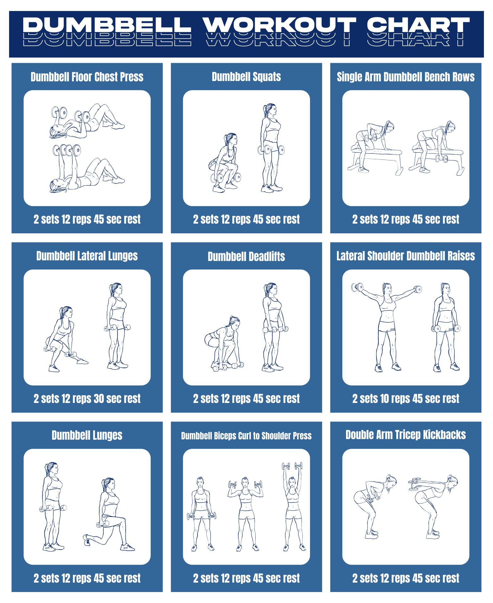 Dumbbell Exercises Chart Printable