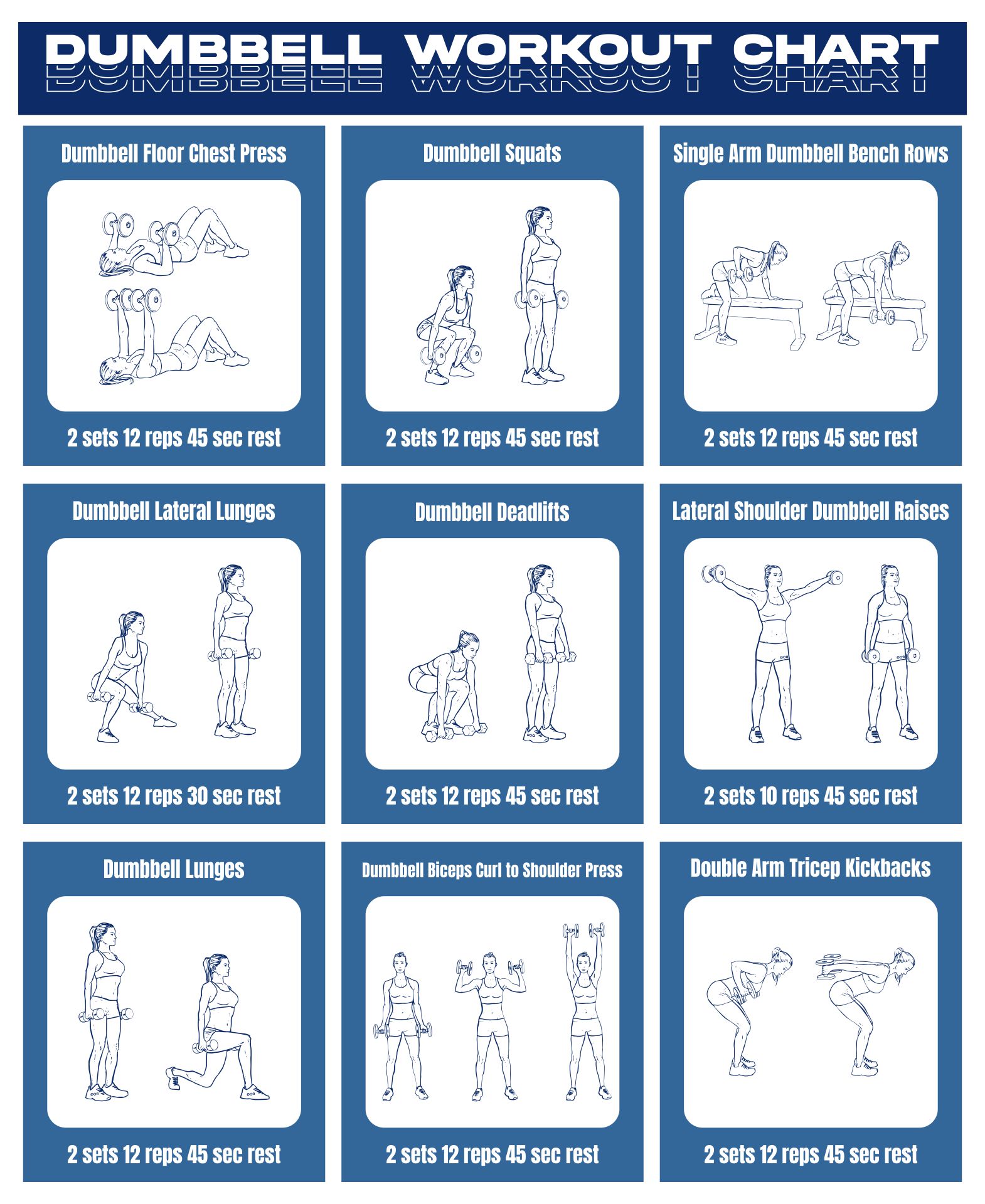 10 Best Dumbbell Exercises Chart Printable For Free At Printablee