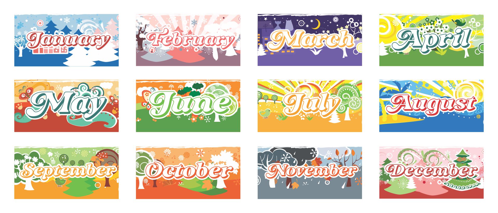 Printable Months of Year Cards