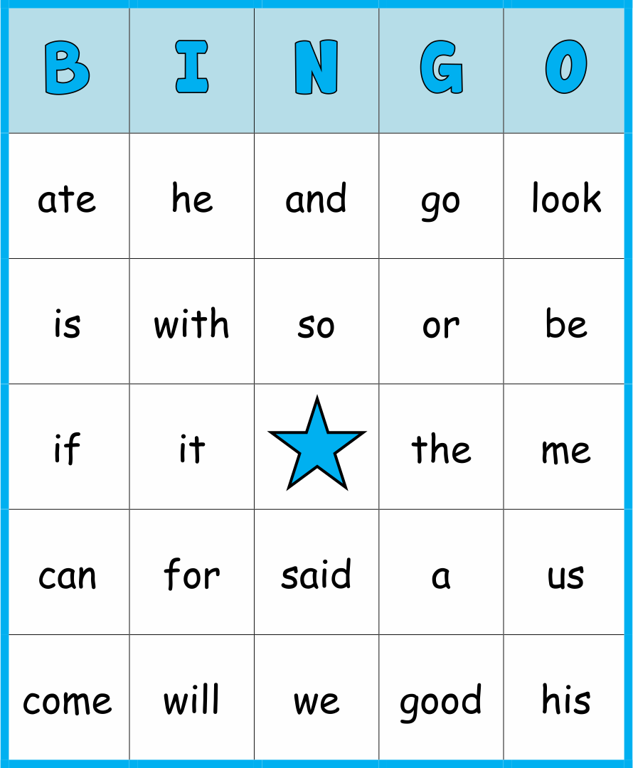 Sight Word Bingo Printable Free