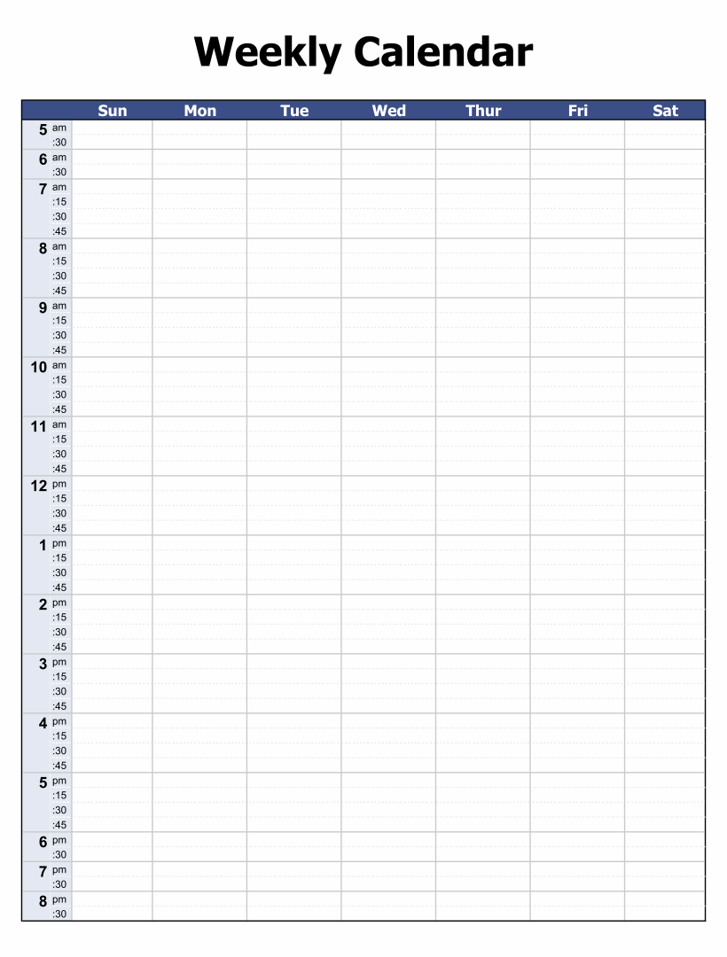 Weekly Planner With Time Slots Free Printable
