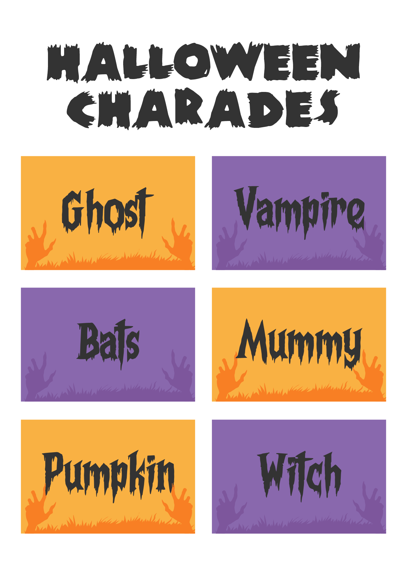 Family Charades Printable