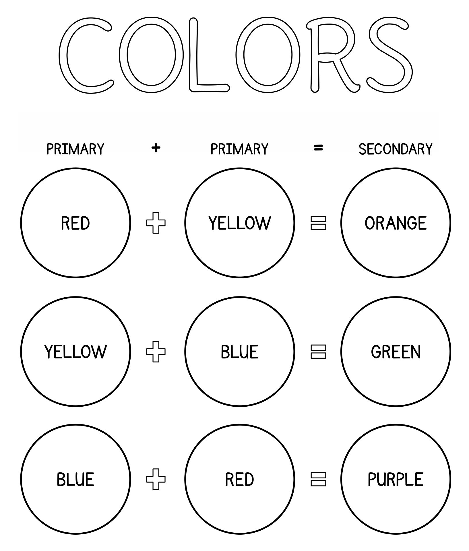 Primary Colors Activity Preschool
