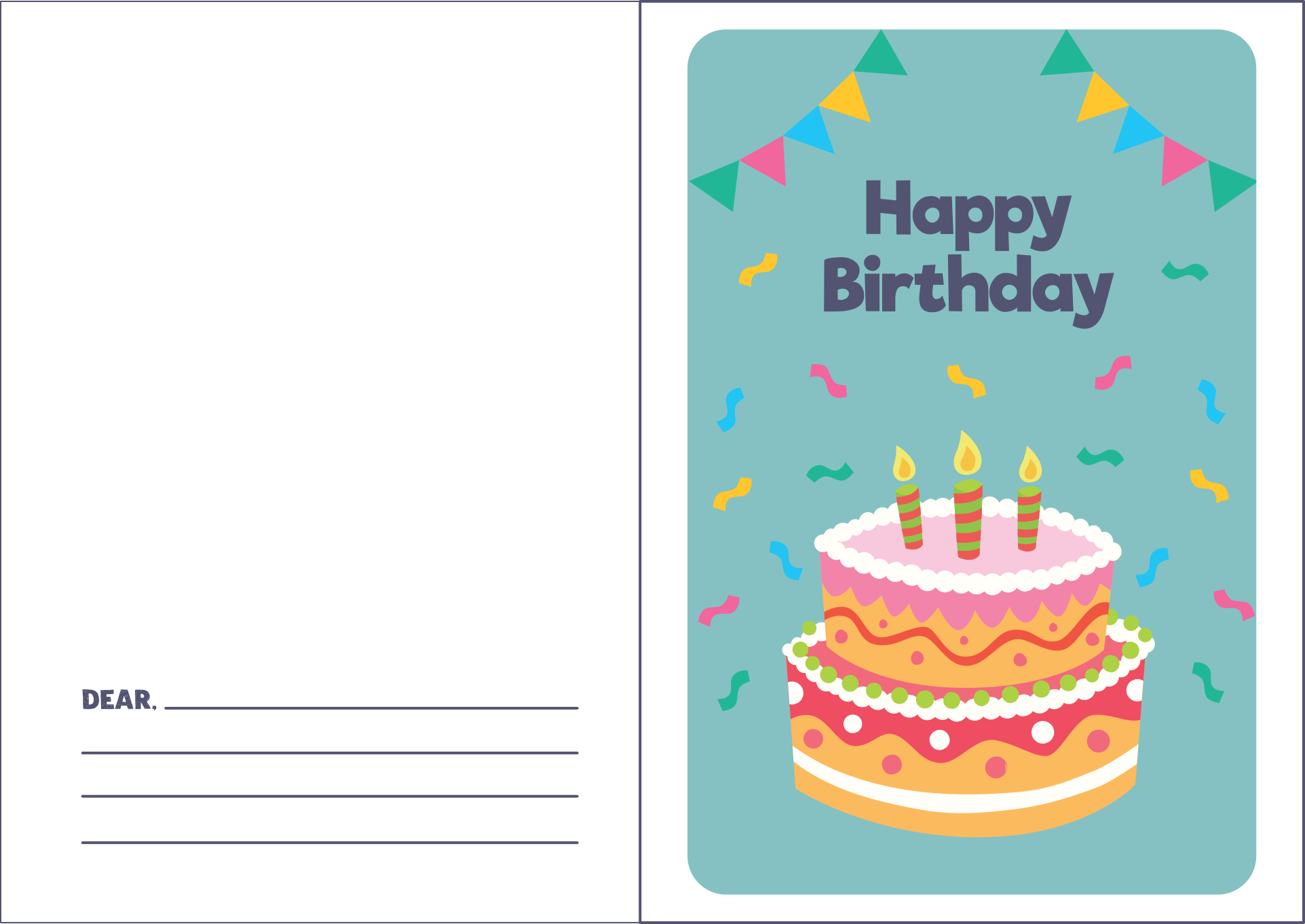 Happy Birthday Printable Coloring Cards