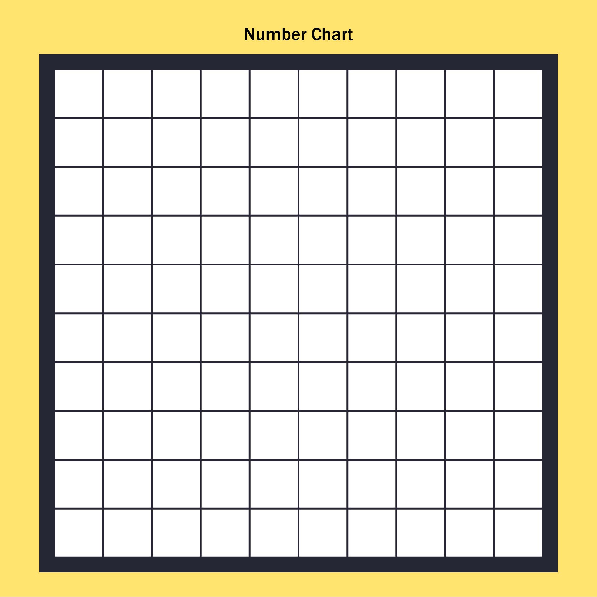 Printable Blank 100 Number Chart