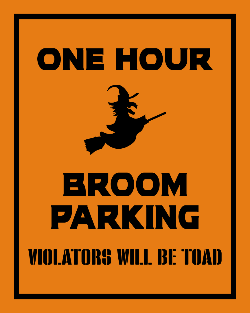 Printable Broom Parking Sign