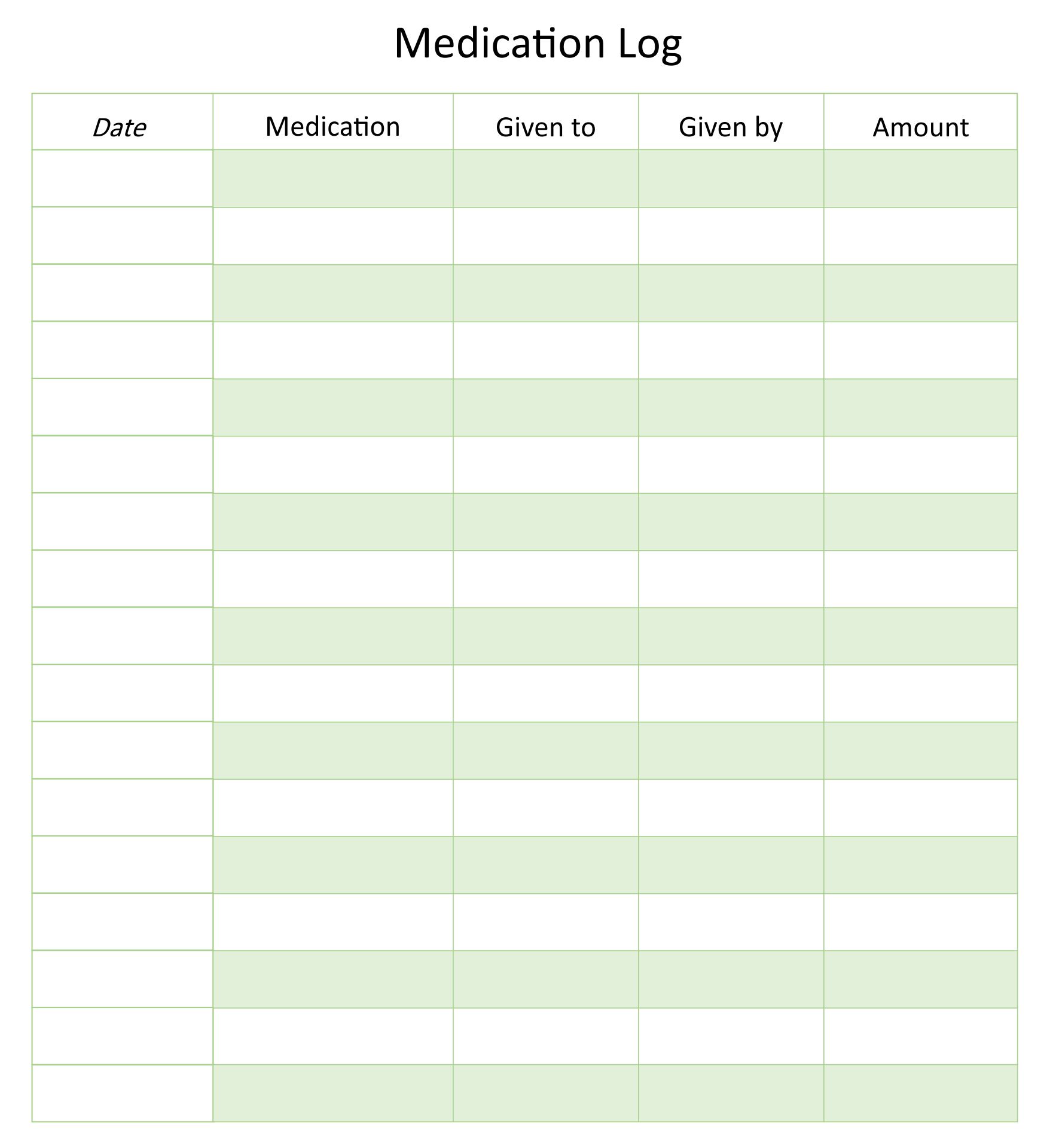 10 Best Free Printable Medication Log Sheets Printablee