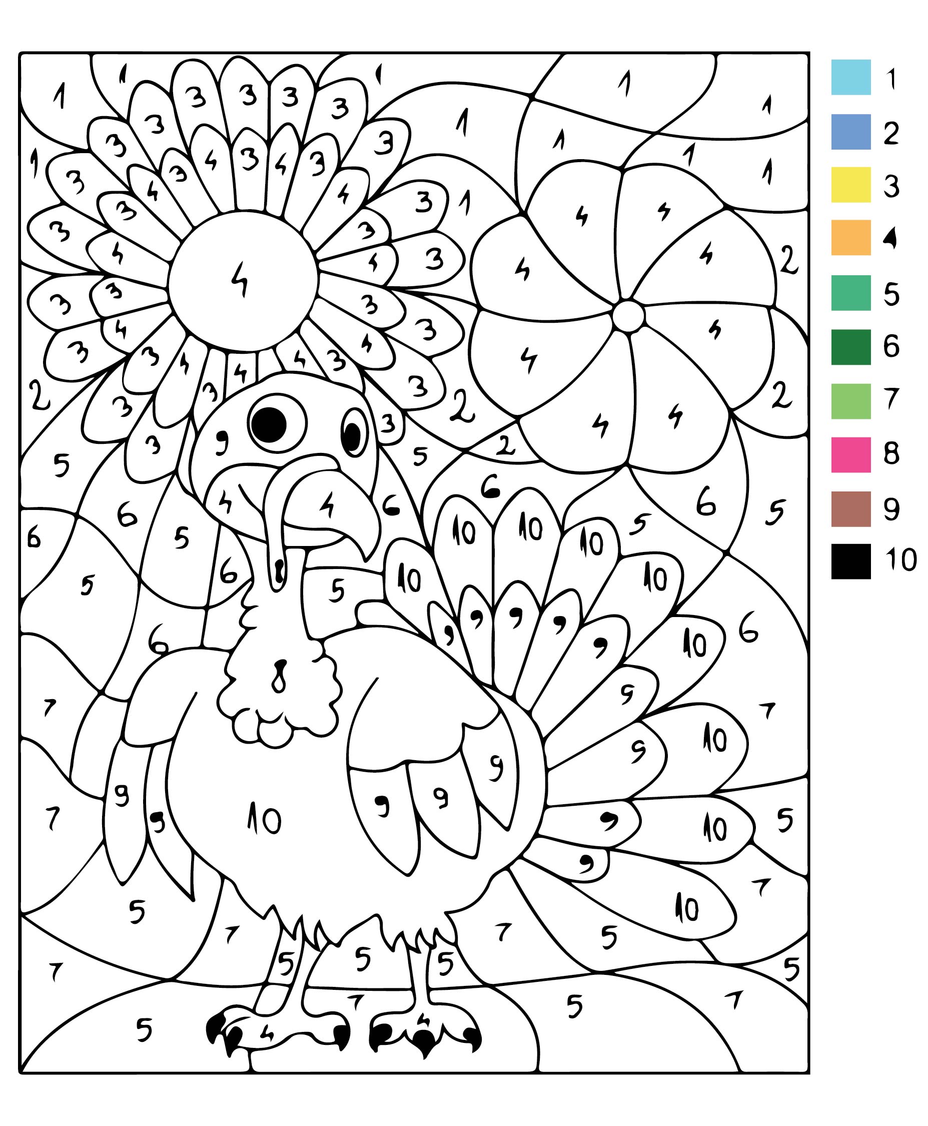 10 Best Thanksgiving Color By Number Coloring Pages Printable PDF For 10 Best Thanksgiving Color By Number Coloring Pages Printable PDF For