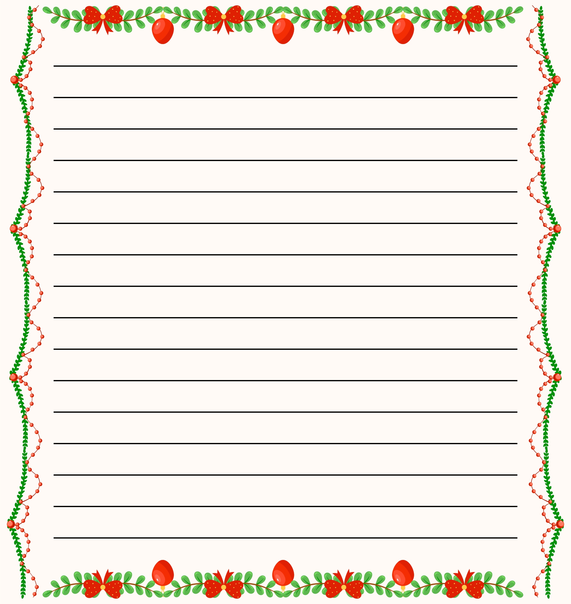 8 Best Free Printable Christmas Borders Holly