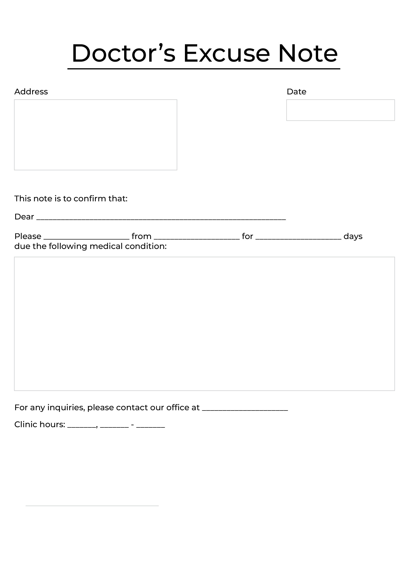 Free Fake Doctors Note Template Download