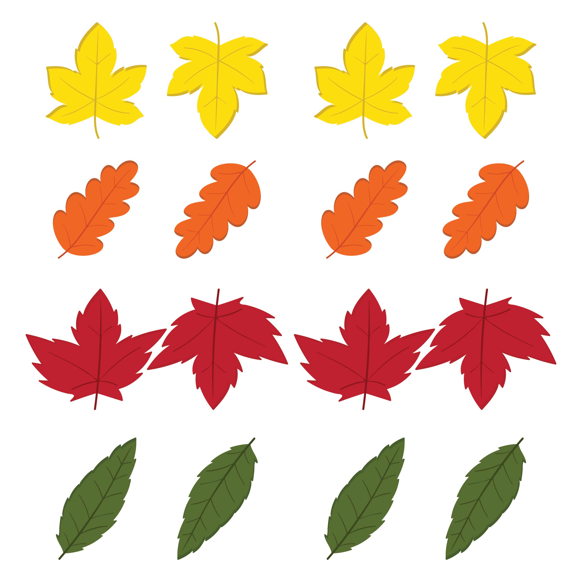 Fall Leaves Colored Printables
