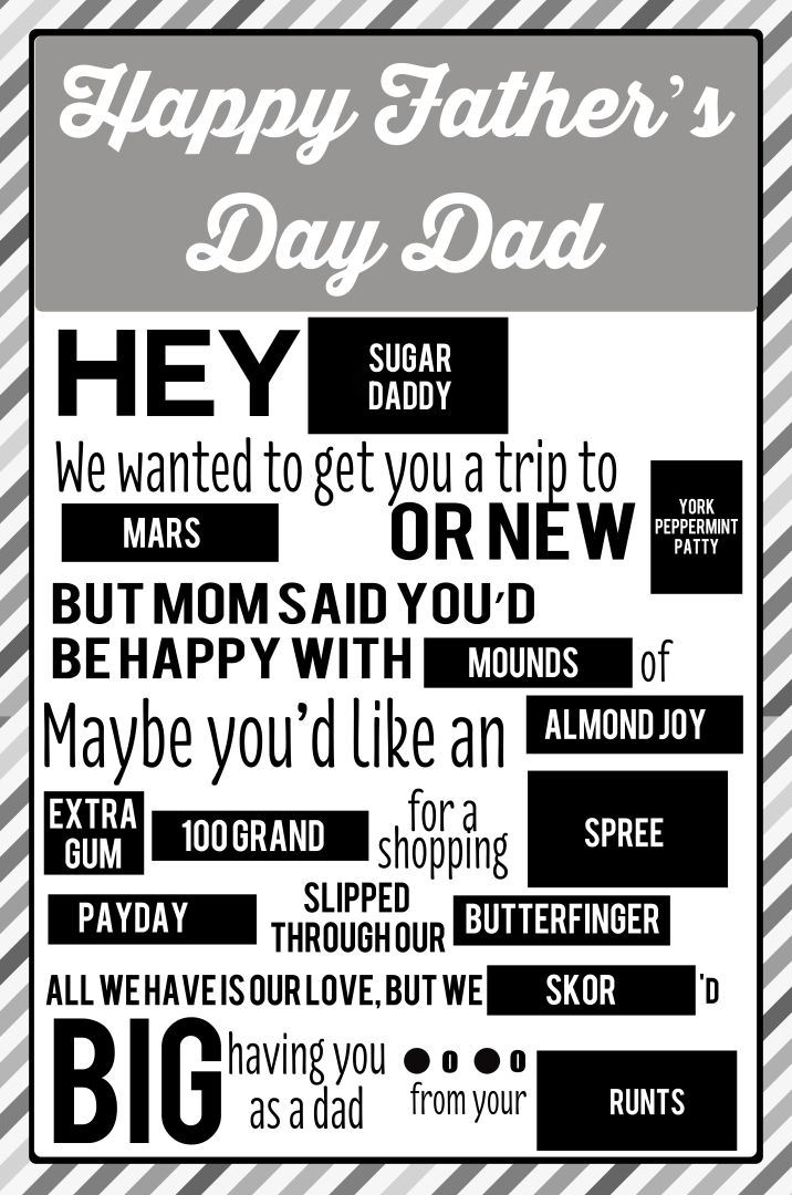Fathers Day Candy Gram Ideas