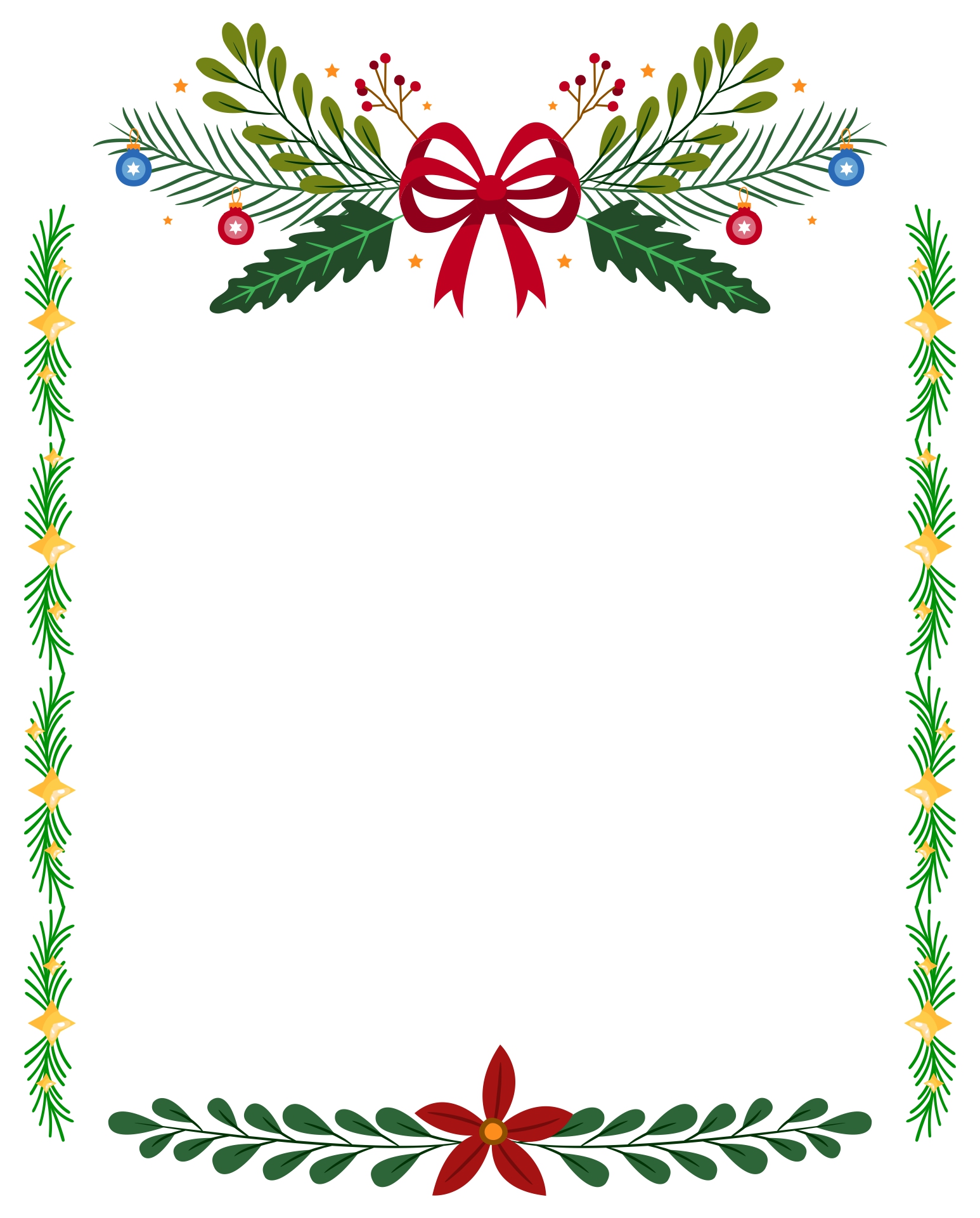 15 Best Free Printable Christmas Borders Holly Printablee