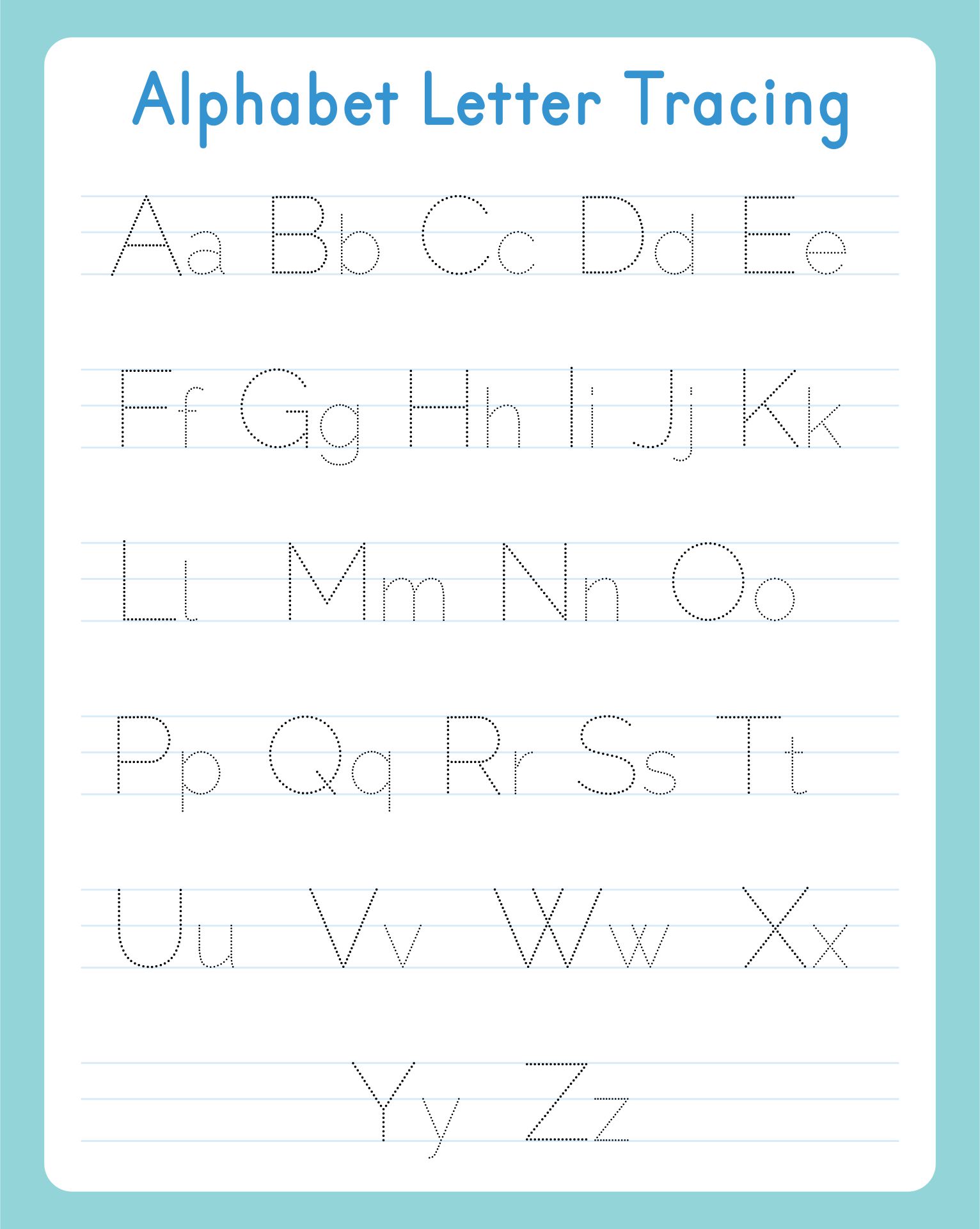 Alphabet Tracing Printables For Kids Activity Shelter 7 Best Images 