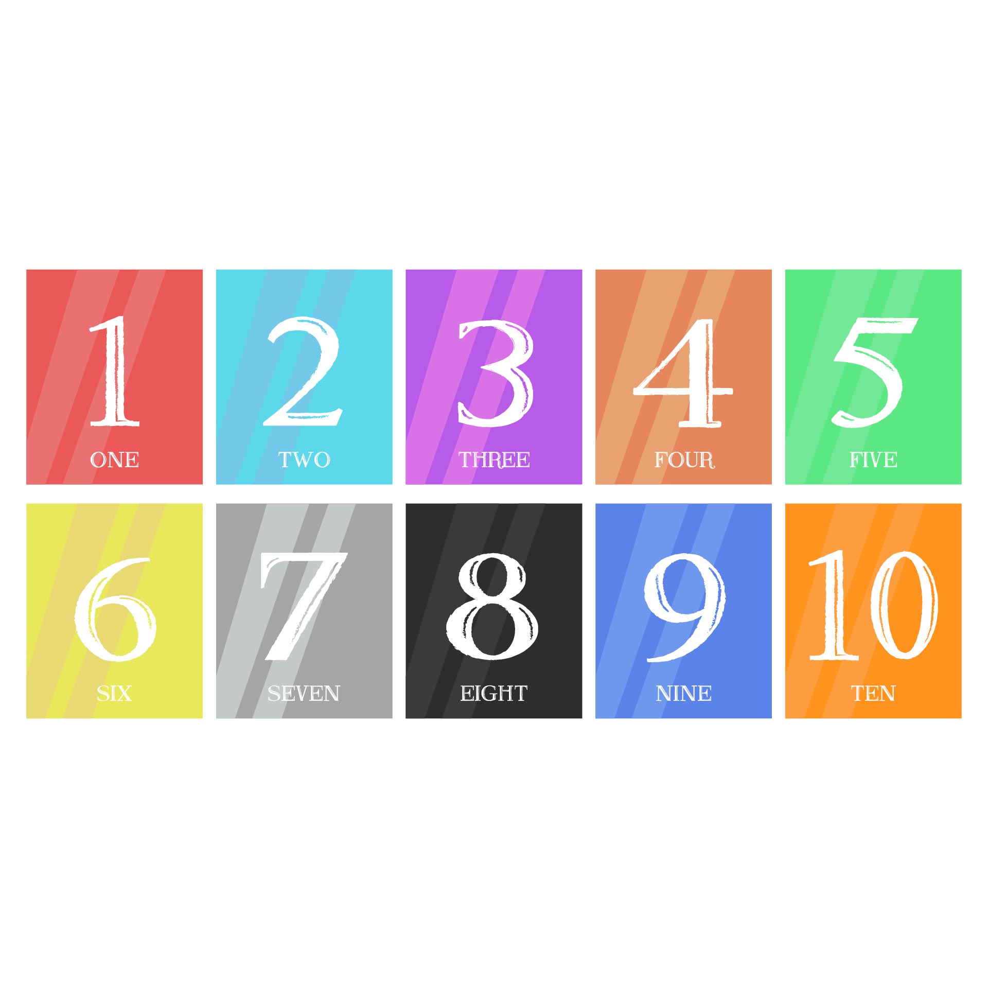  Printable Number Flash Cards