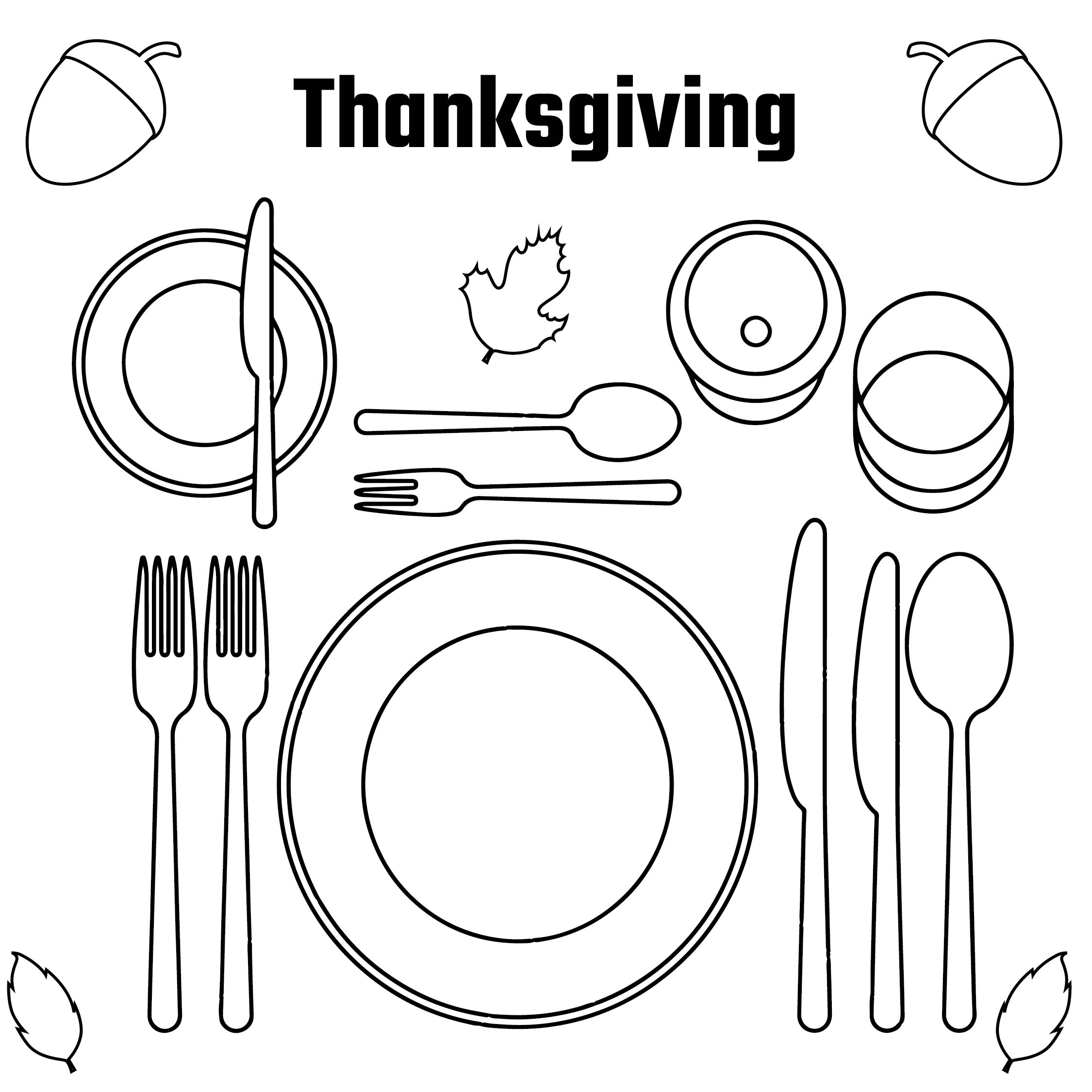 Printable Thanksgiving Placemats to Color