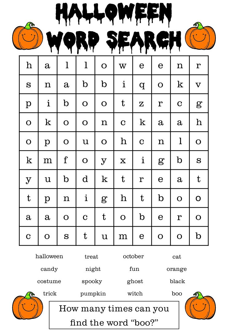 Halloween Word Searches