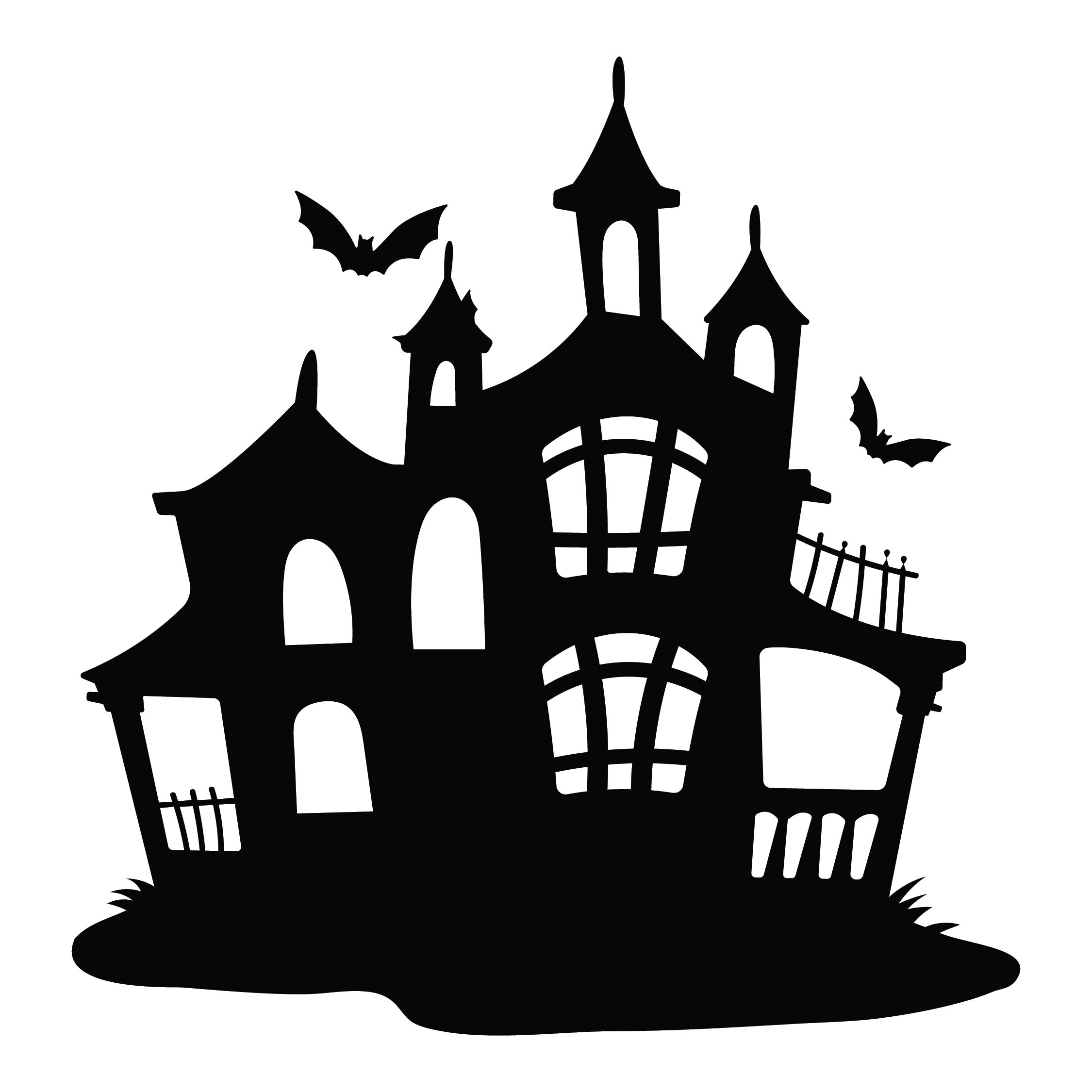 Haunted House Clip Art Black And White