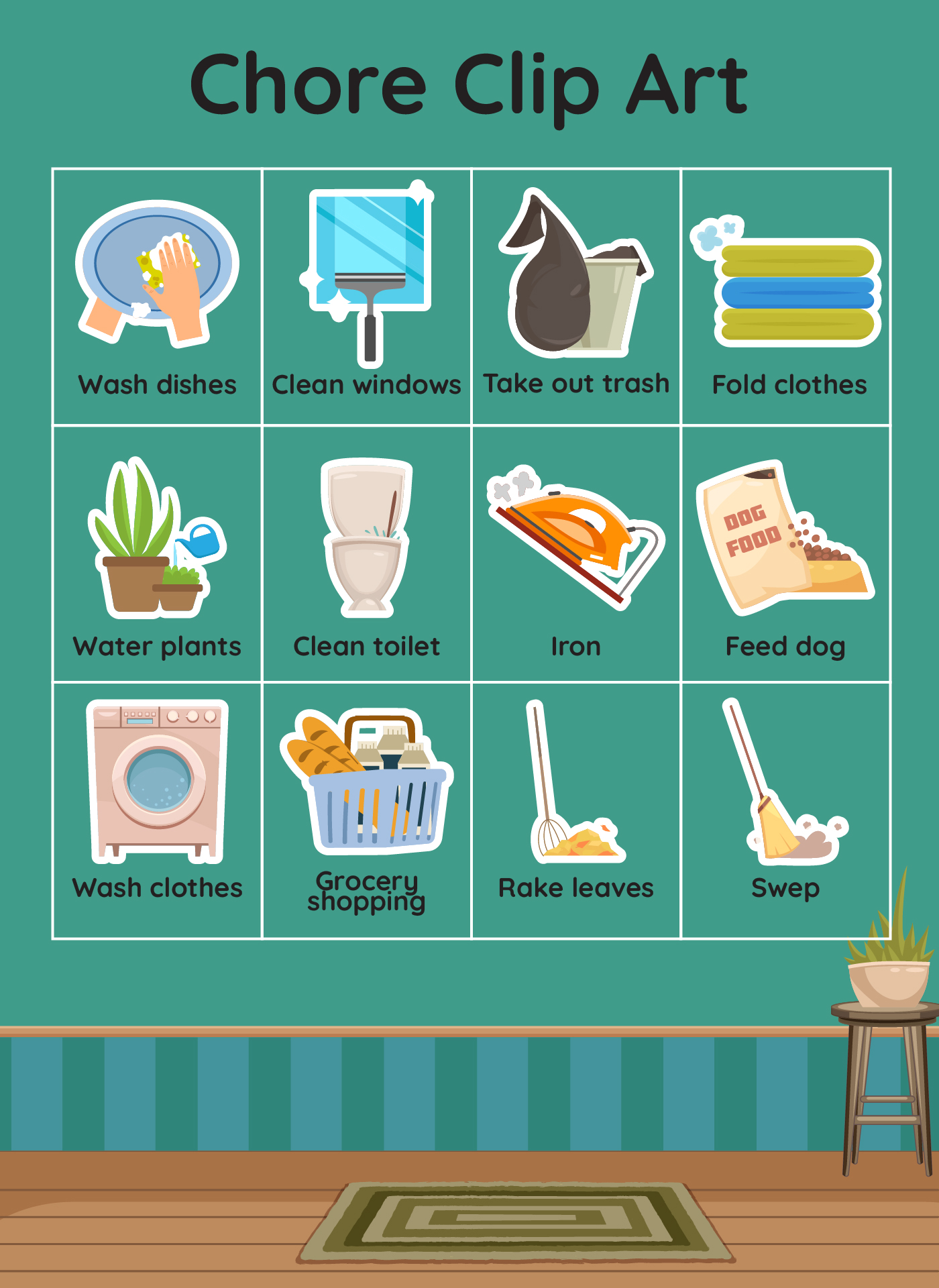 10 Best Free Printable Chore Clip Art