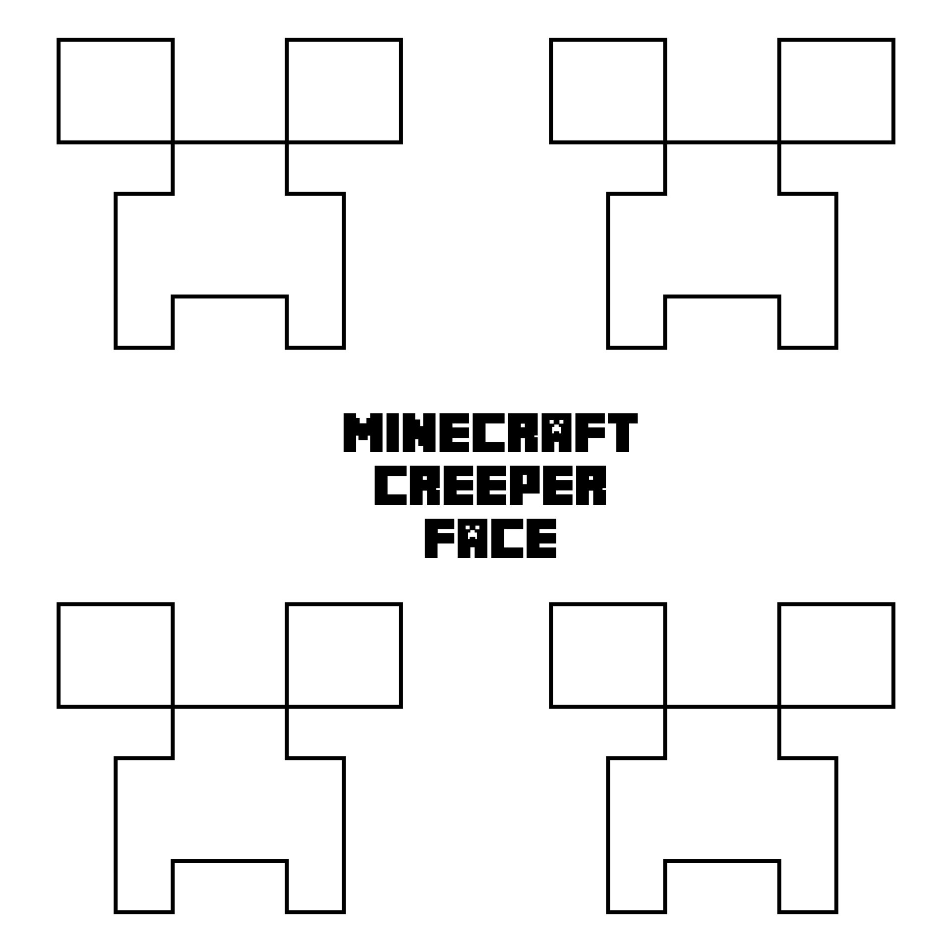 Minecraft creeper face template printable2 - Oh So Savvy Mom