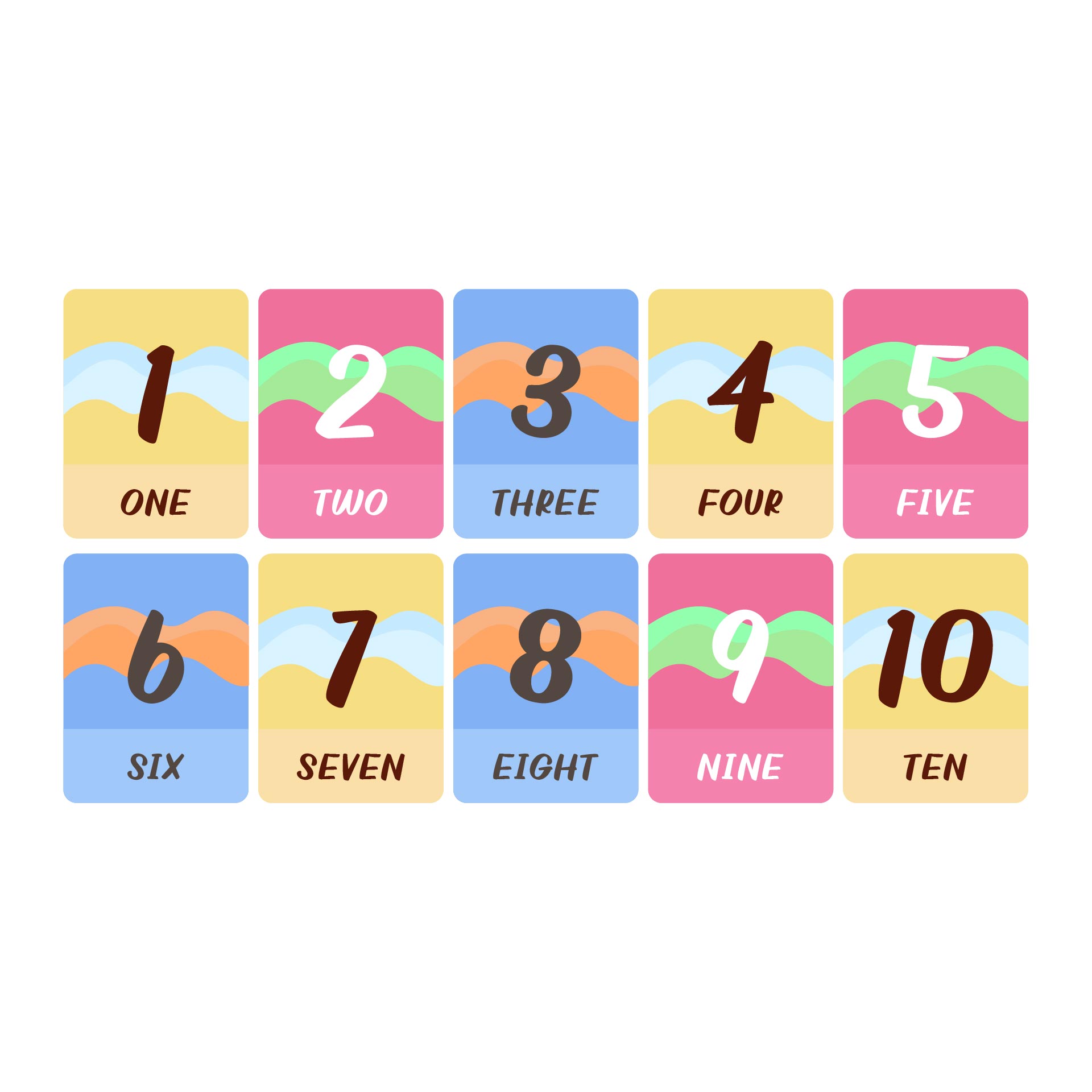 Number Cards Template Free