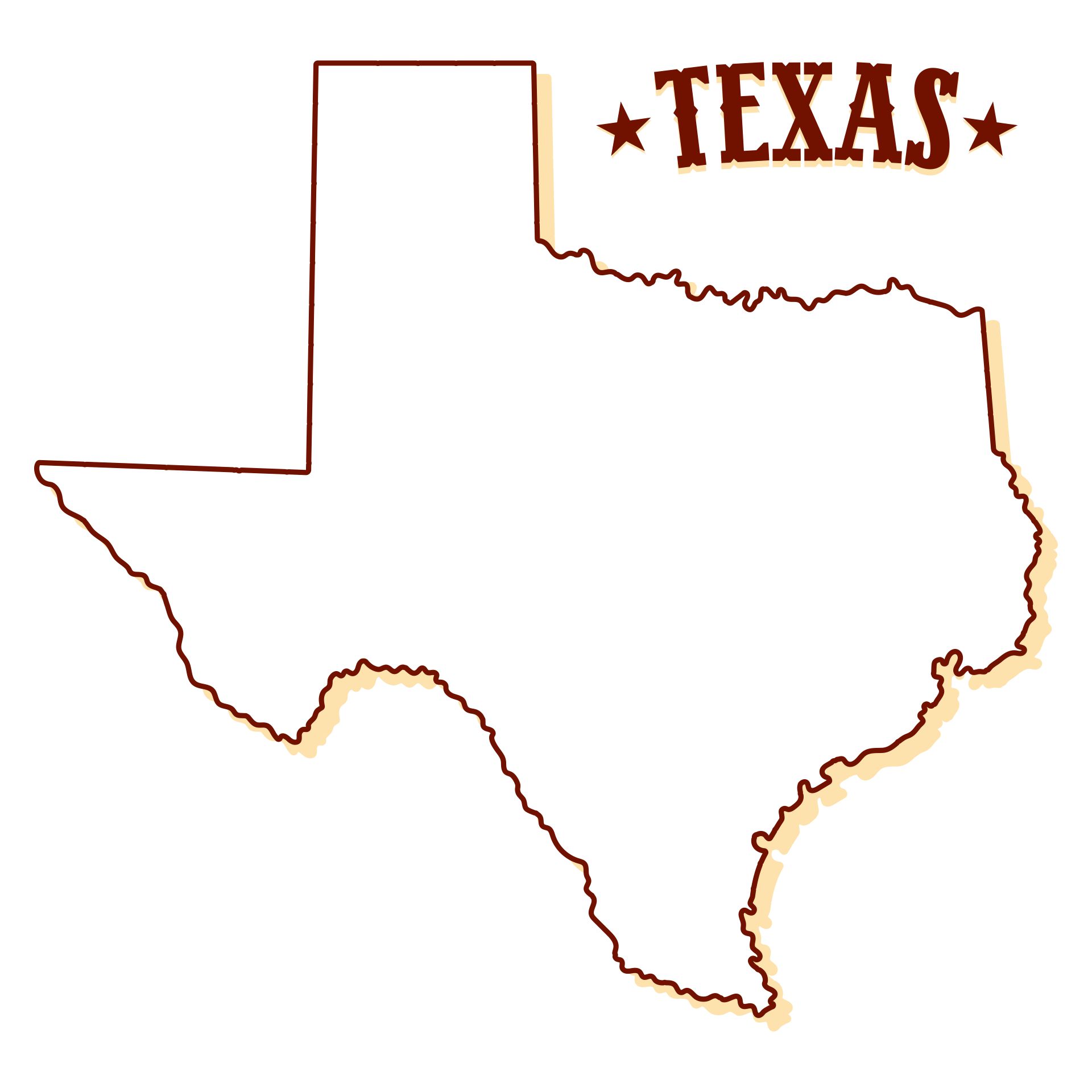 Printable Map of Texas State