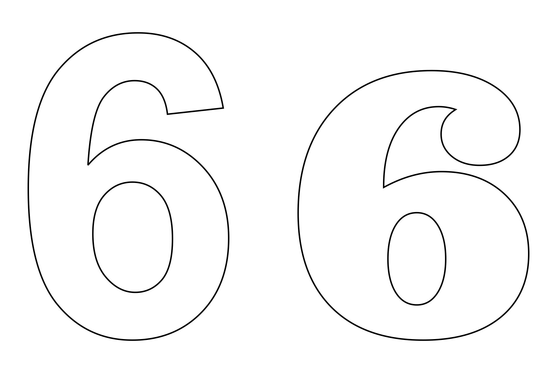 Large Number 6 10 Free PDF Printables Printablee printable-stencils-numbers
