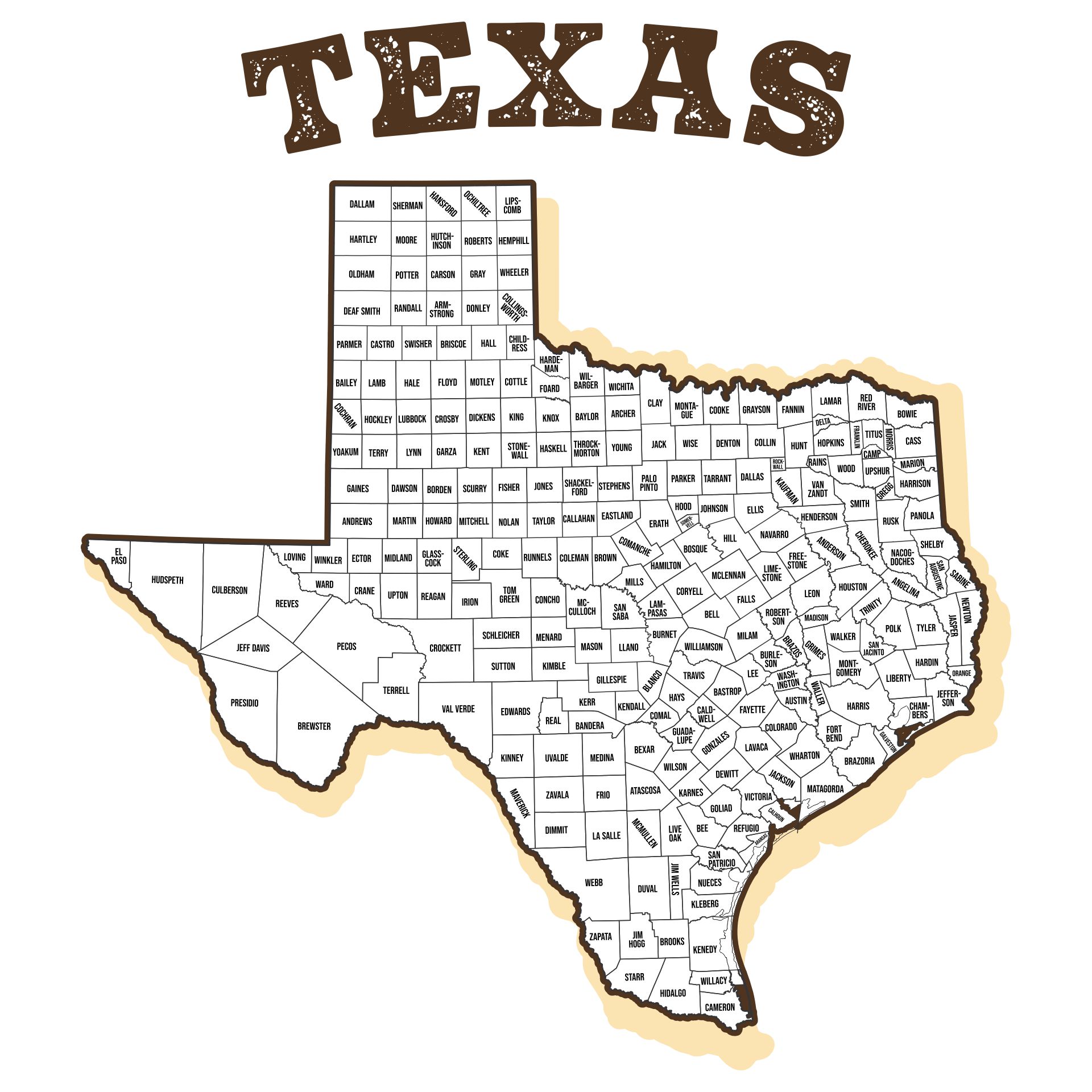 5 Best Printable Map Of Texas State PDF for Free at Printablee