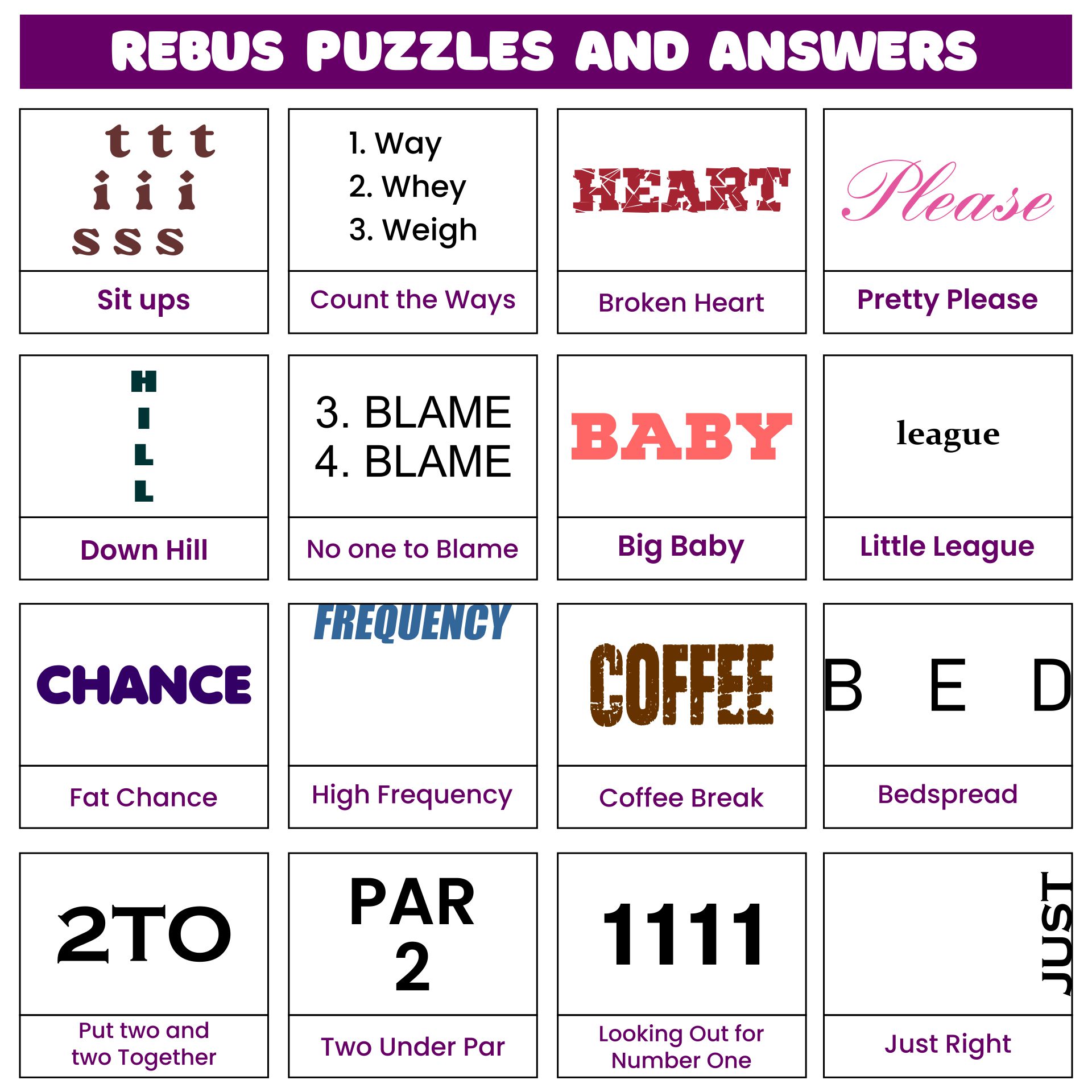 10 Best Rebus Puzzles Printable Printablee